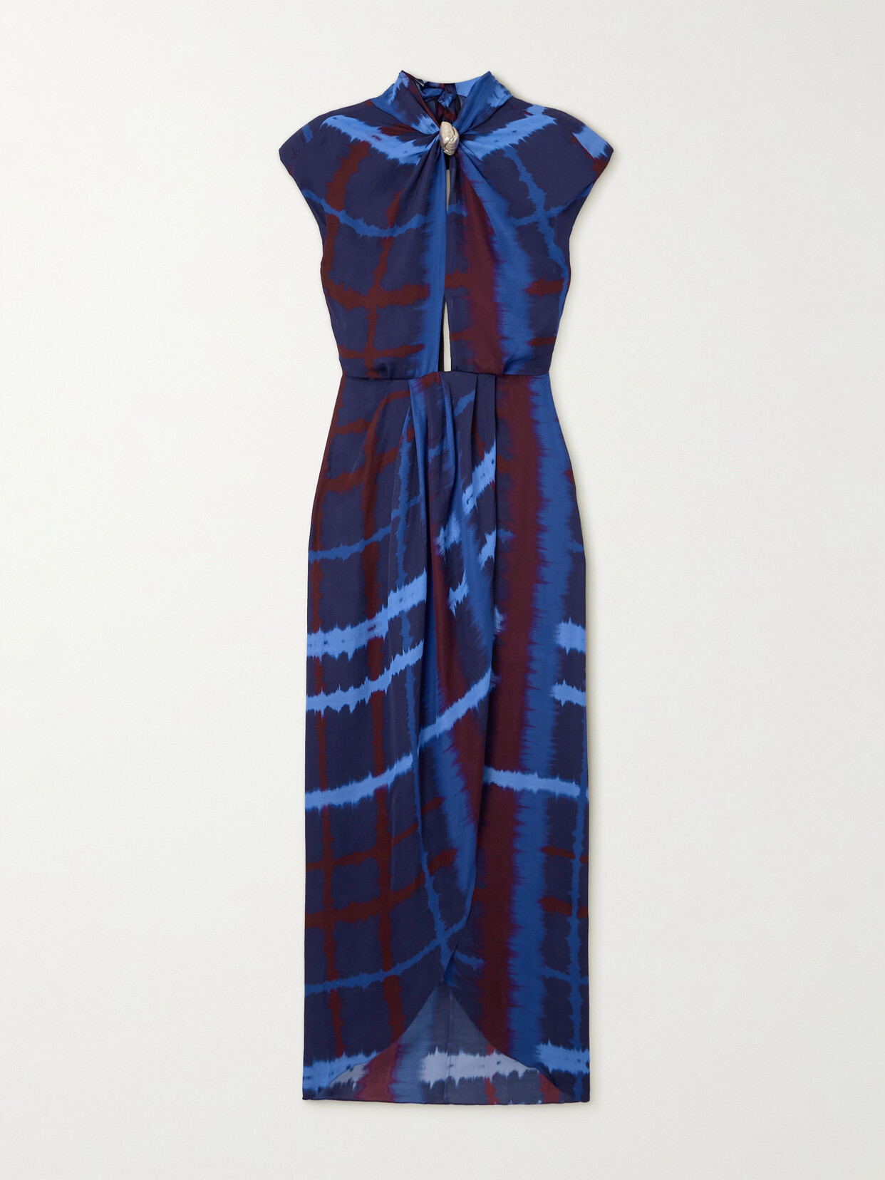 Shop Johanna Ortiz + Net Sustain Inspiring Vistas Printed Silk-chiffon Maxi Dress In Blue