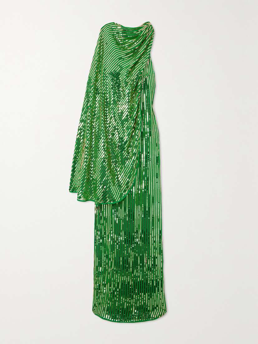 Johanna Ortiz + Net Sustain Poder Tejido Convertible Embellished Silk Crepe De Chine Maxi Dress