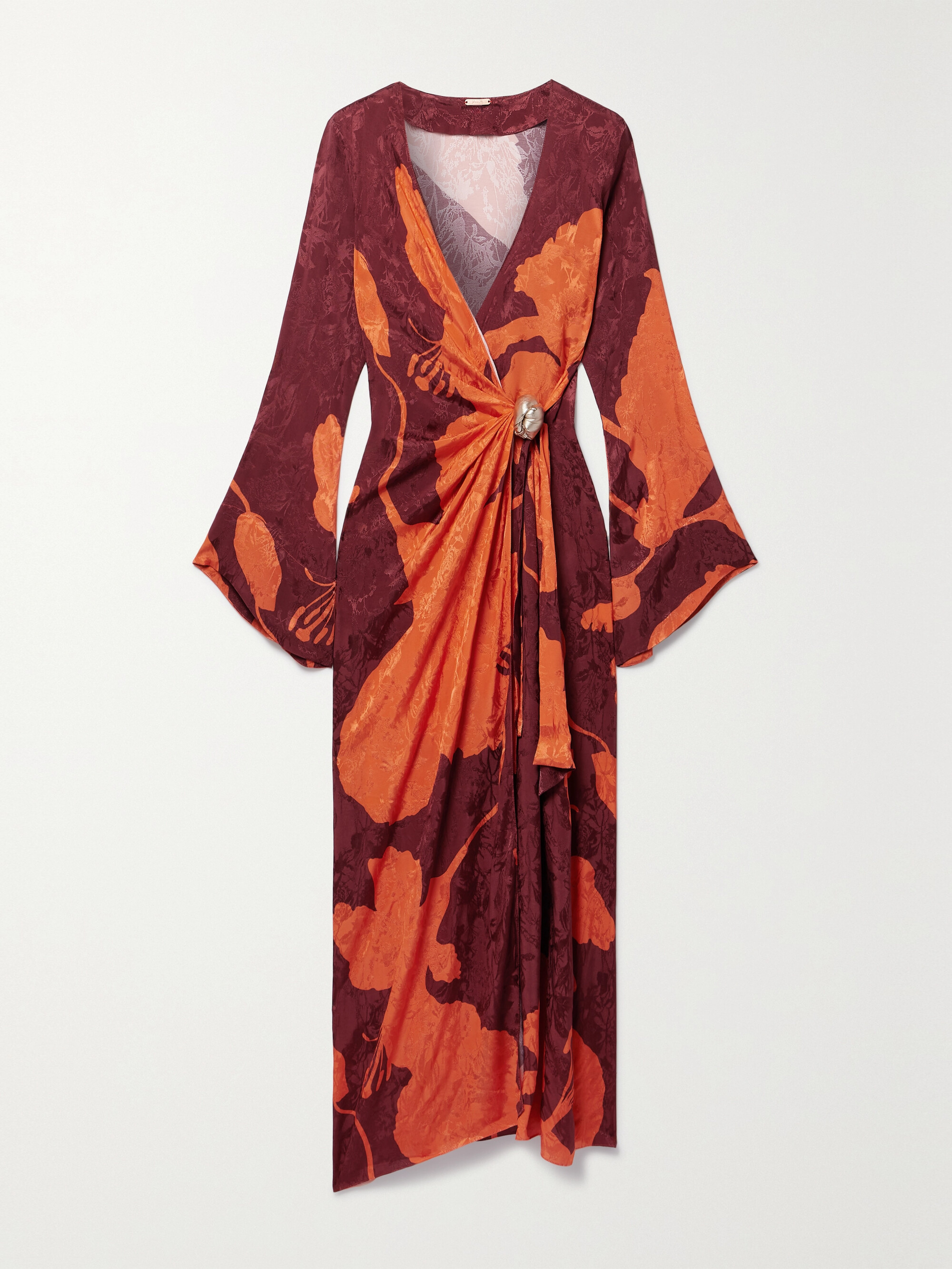 Johanna Ortiz + NET SUSTAIN Sanctuary for Dream printed satin-jacquard midi wrap dress thumbnail