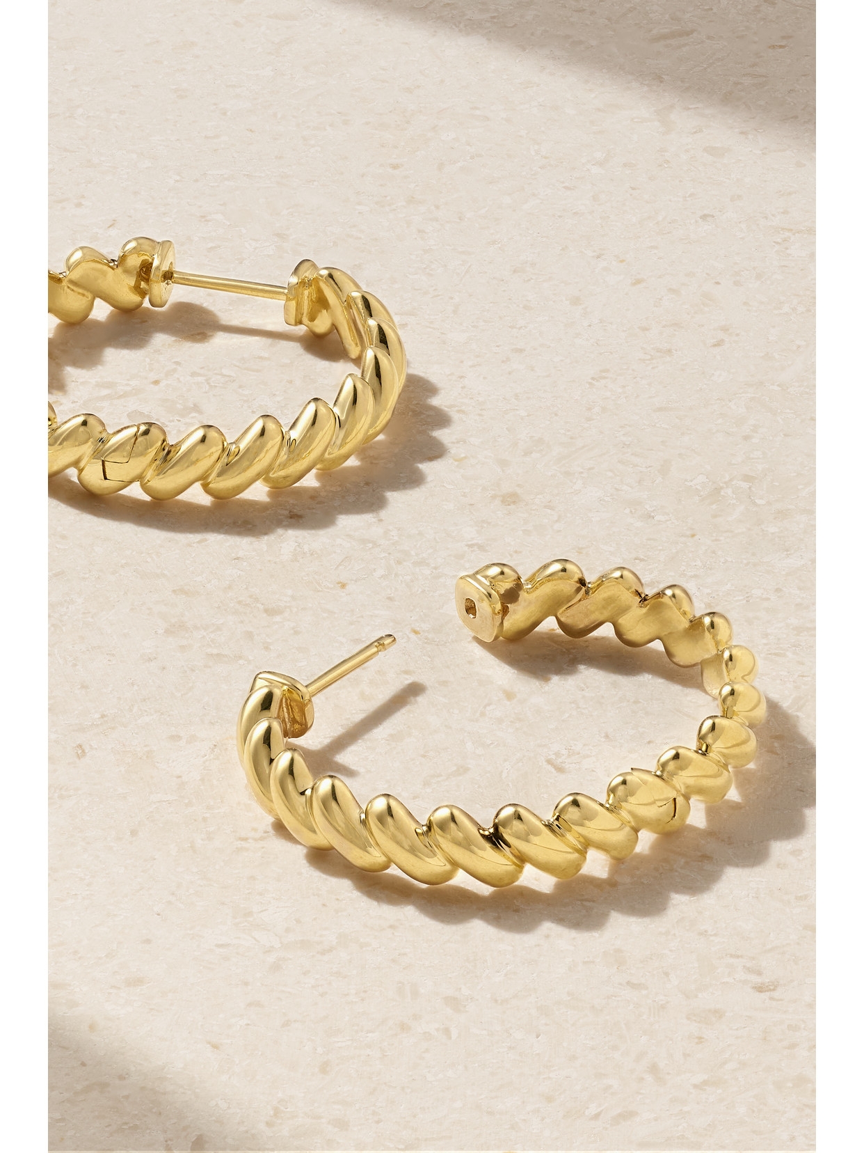 Shop Anita Ko 18-karat Gold Hoop Earrings