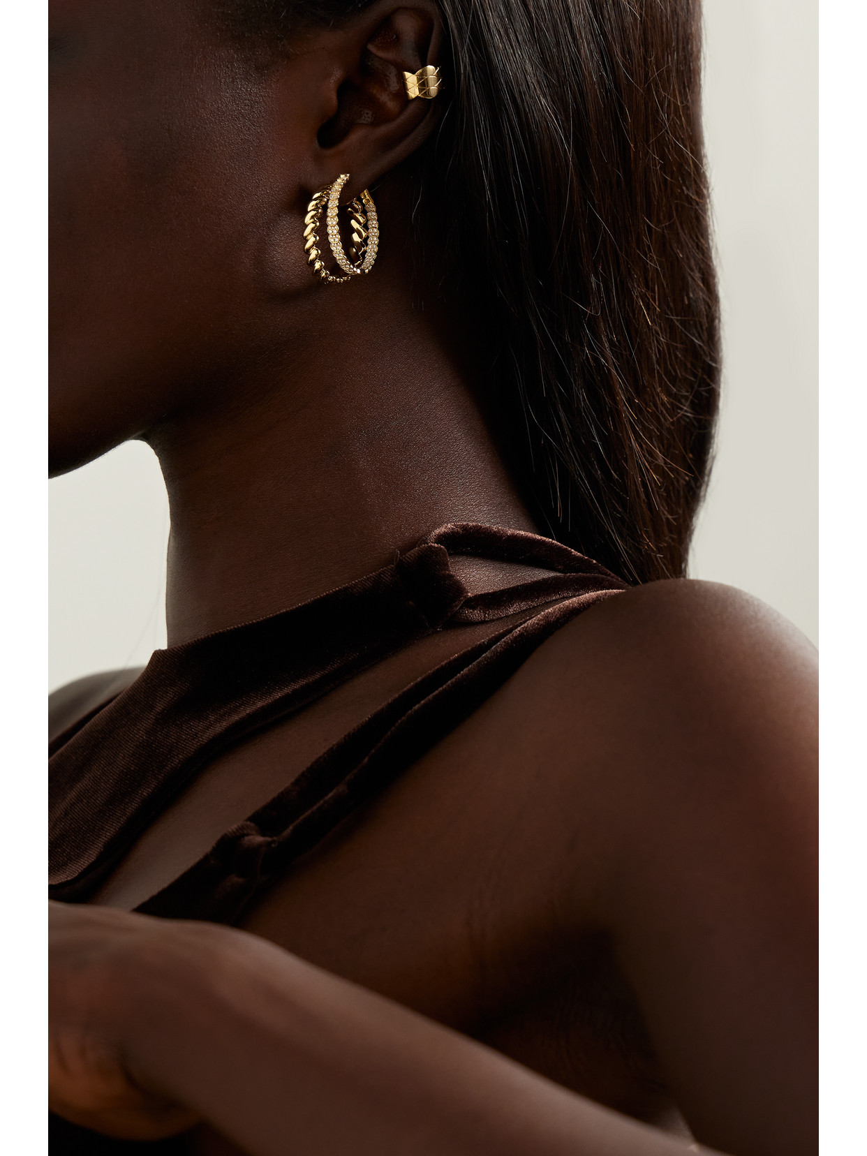 Shop Anita Ko 18-karat Gold Hoop Earrings