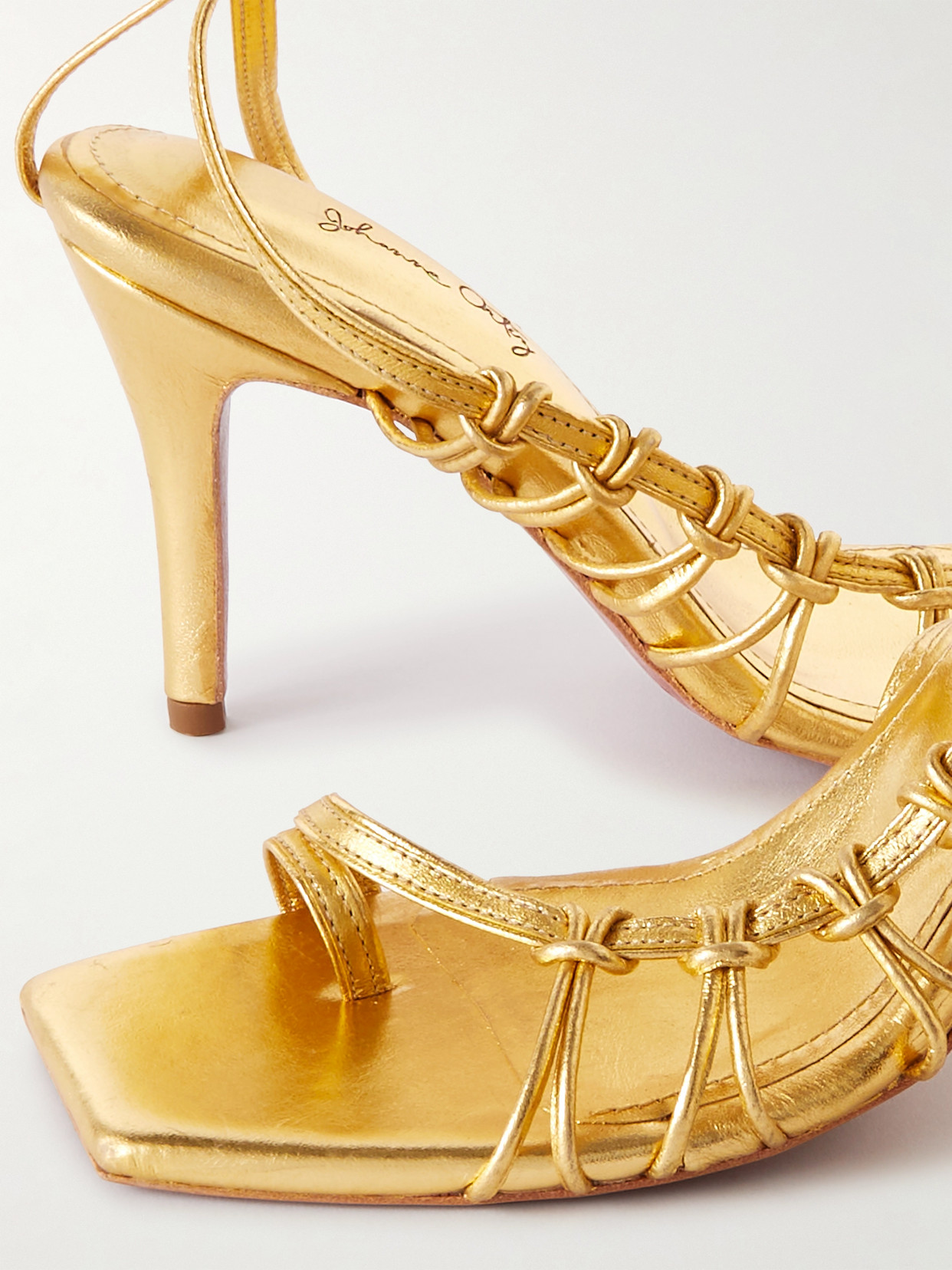 + Net Sustain Aventurera Nocturna Metallic-Leather Sandals