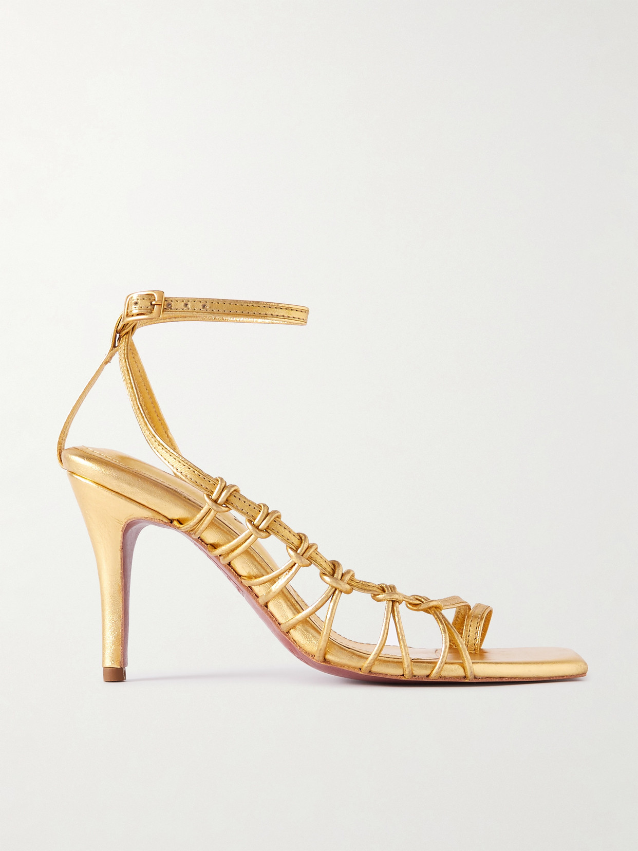 Johanna Ortiz Aventurera Nocturna Leather Sandals In Gold