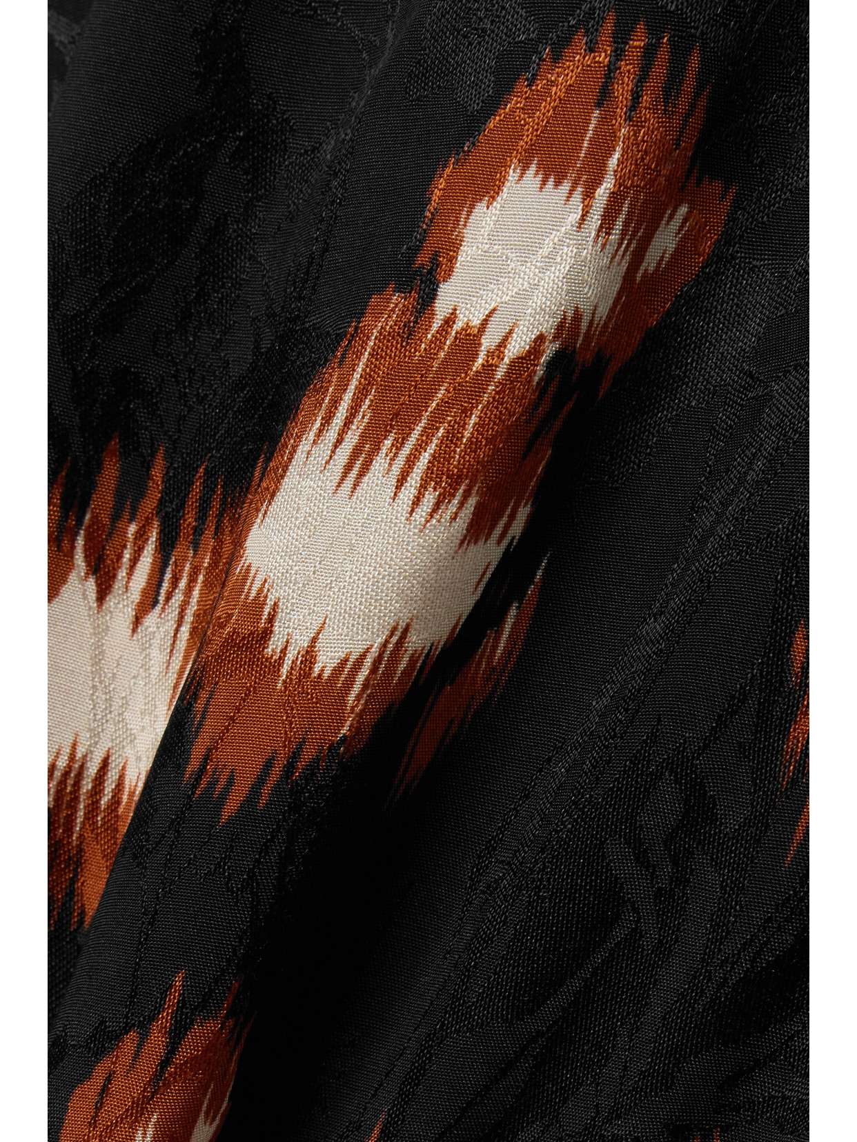Johanna Ortiz + Net Sustain Aromatic Evenings Printed Satin-jacquard Straight-leg Pants In Black