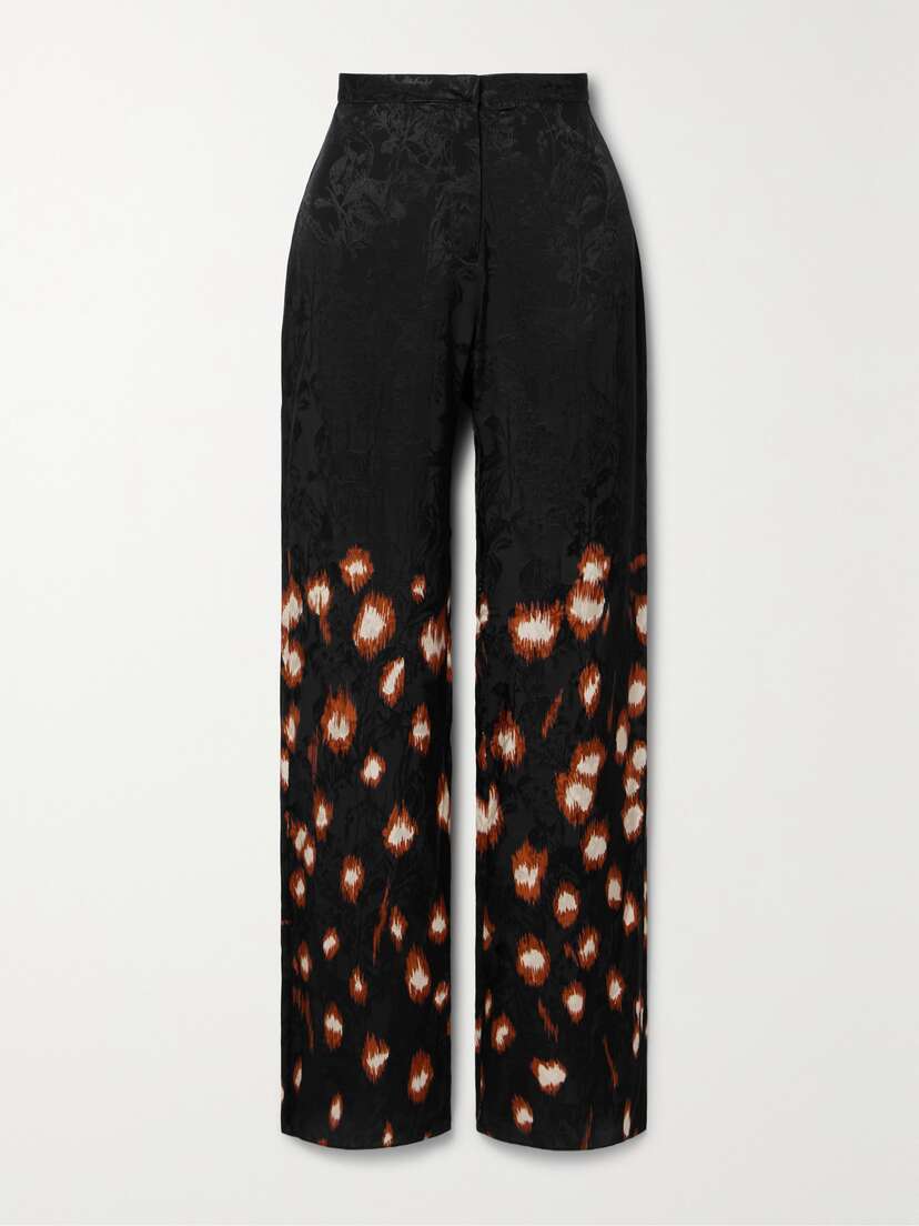 Johanna Ortiz + Net Sustain Aromatic Evenings Printed Satin-jacquard Straight-leg Pants