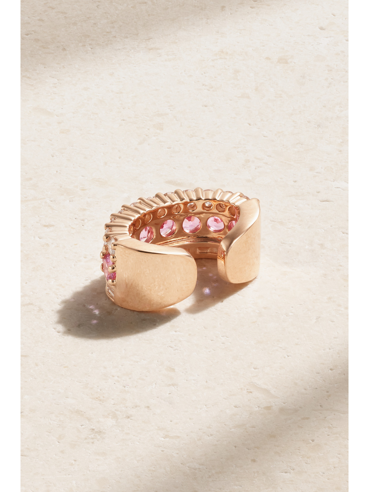 Anita Ko Lola 18-karat Rose Gold, Sapphire And Diamond Ear Cuff In Pink