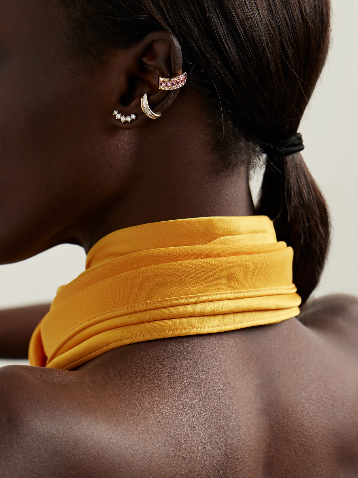 Anita Ko Lola 18-karat Rose Gold, Sapphire And Diamond Ear Cuff In Pink