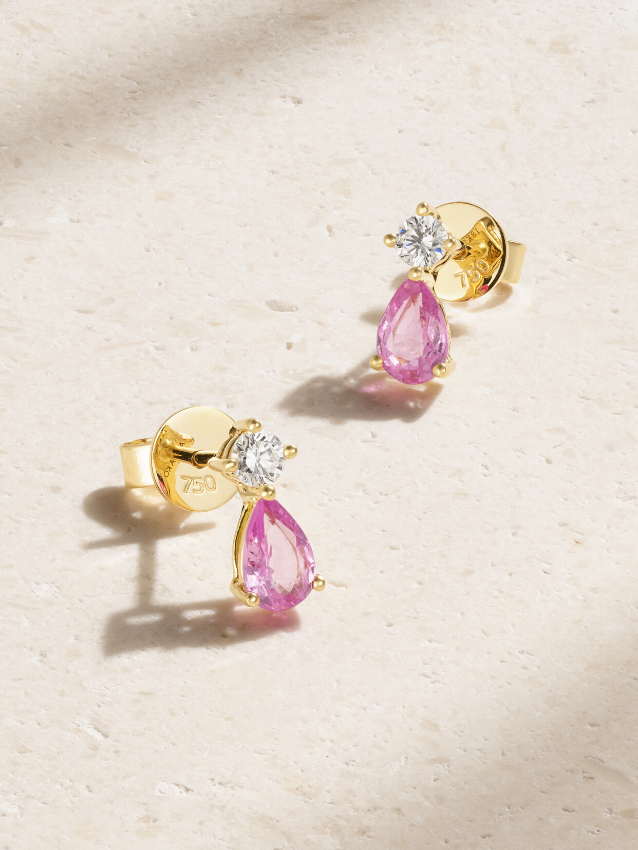 Anita Ko 18-karat Gold Sapphire And Diamond Earrings In Pink