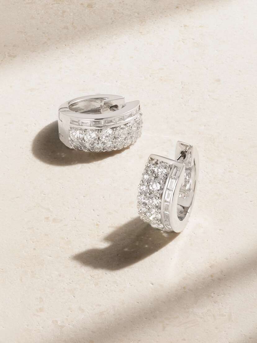 Anita Ko Lola 18-karat White Gold Diamond Hoop Earrings