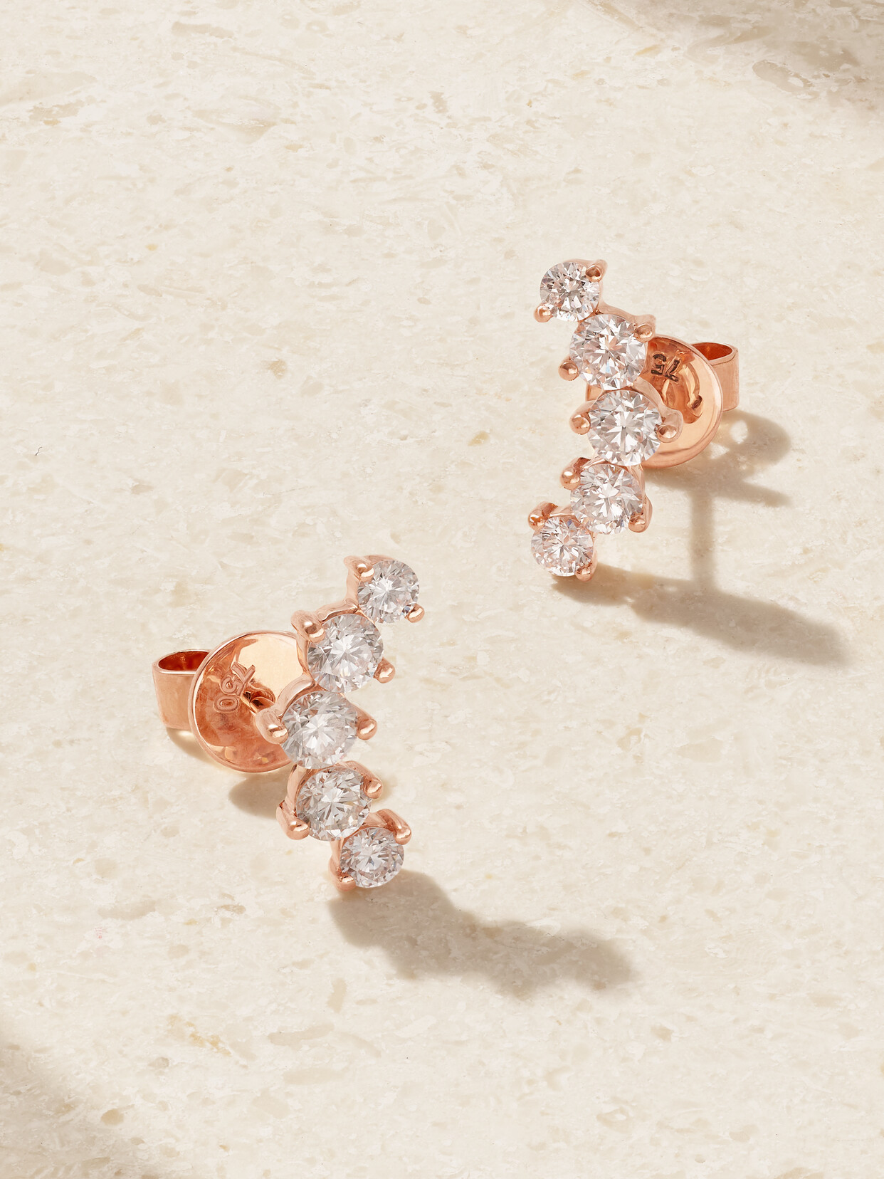 Anita Ko Arc 18-karat Rose Gold Diamond Earrings