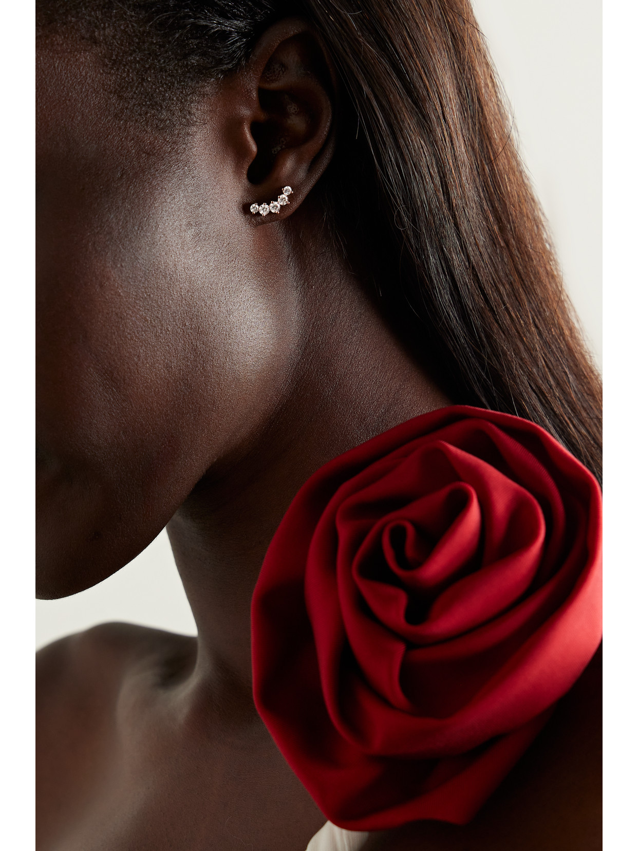 Anita Ko Arc 18-karat Rose Gold Diamond Earrings In Gold