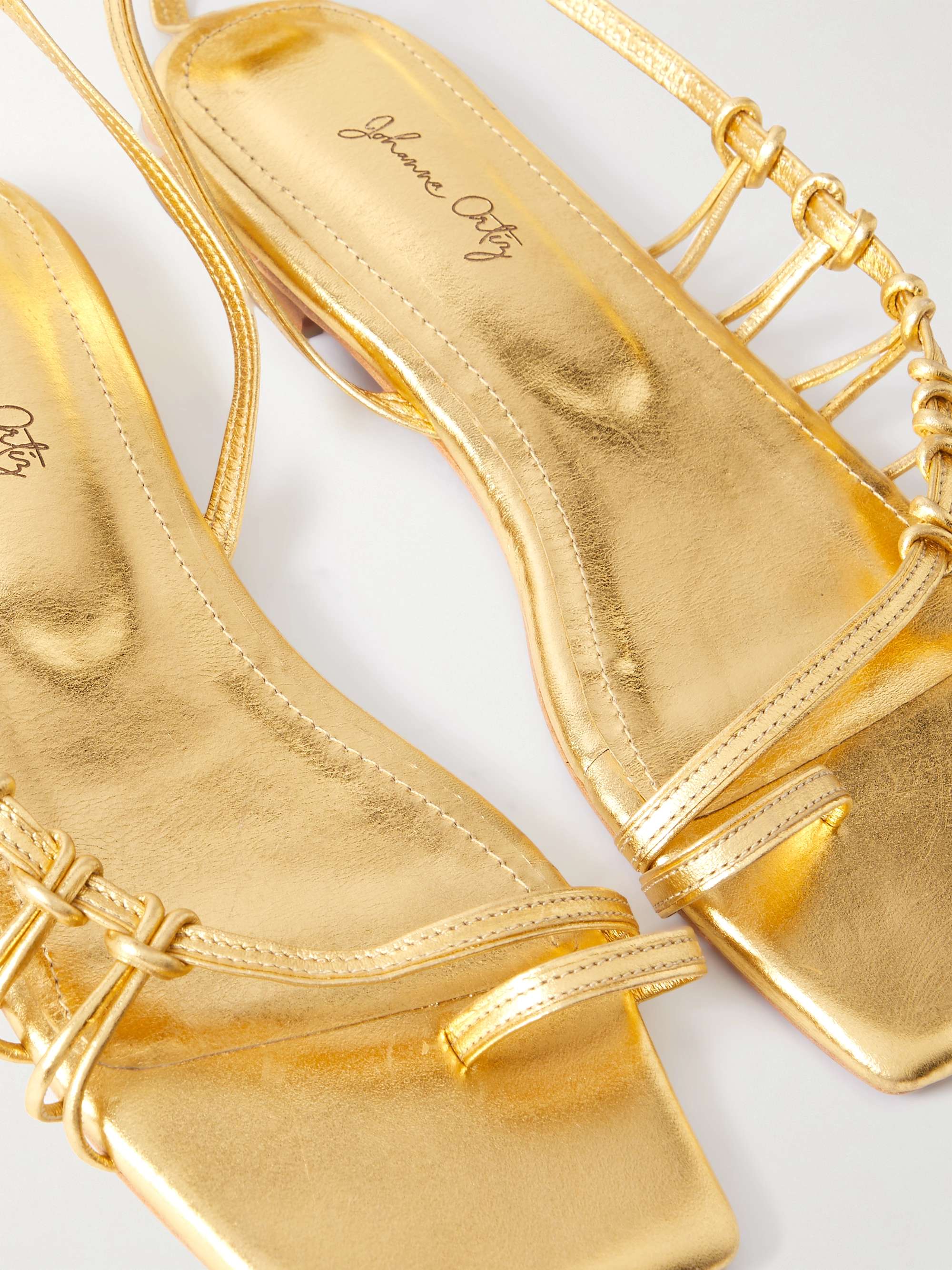Gold + NET SUSTAIN Moon Gazer metallic leather sandals
