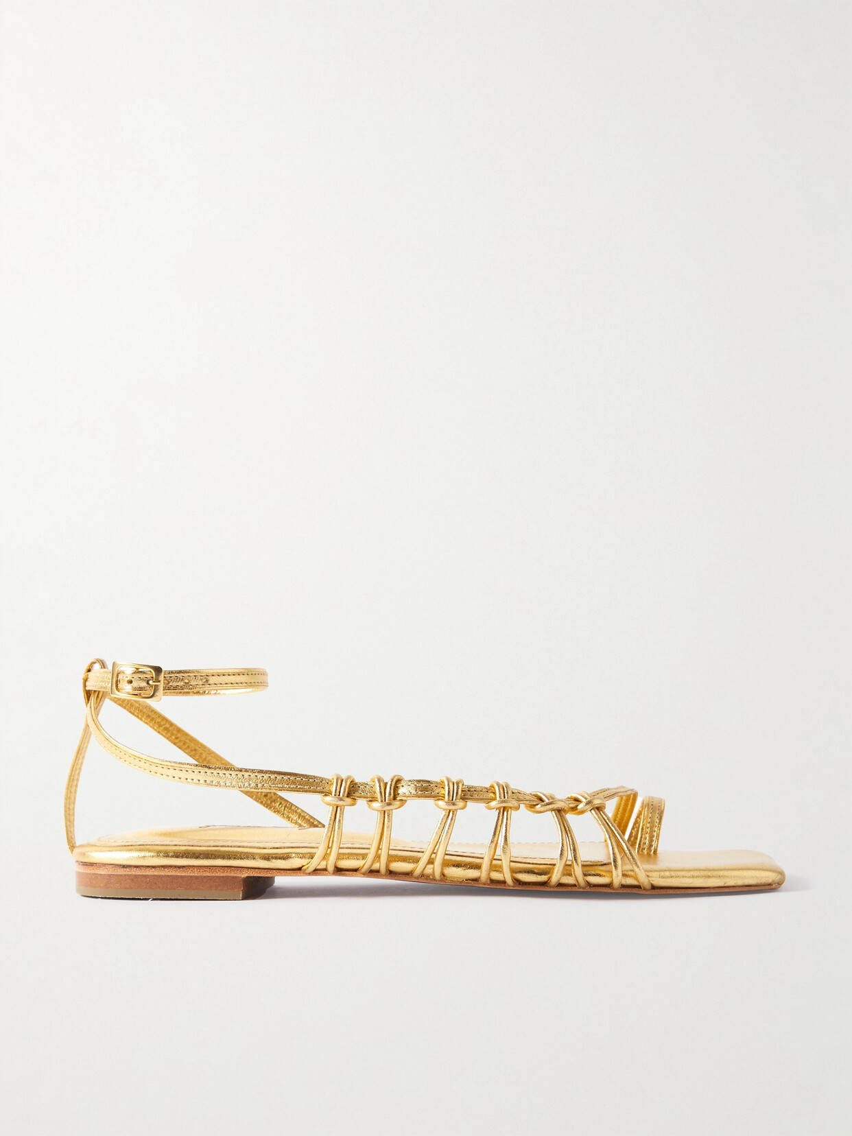 Johanna Ortiz + Net Sustain Moon Gazer Metallic Leather Sandals In Gold