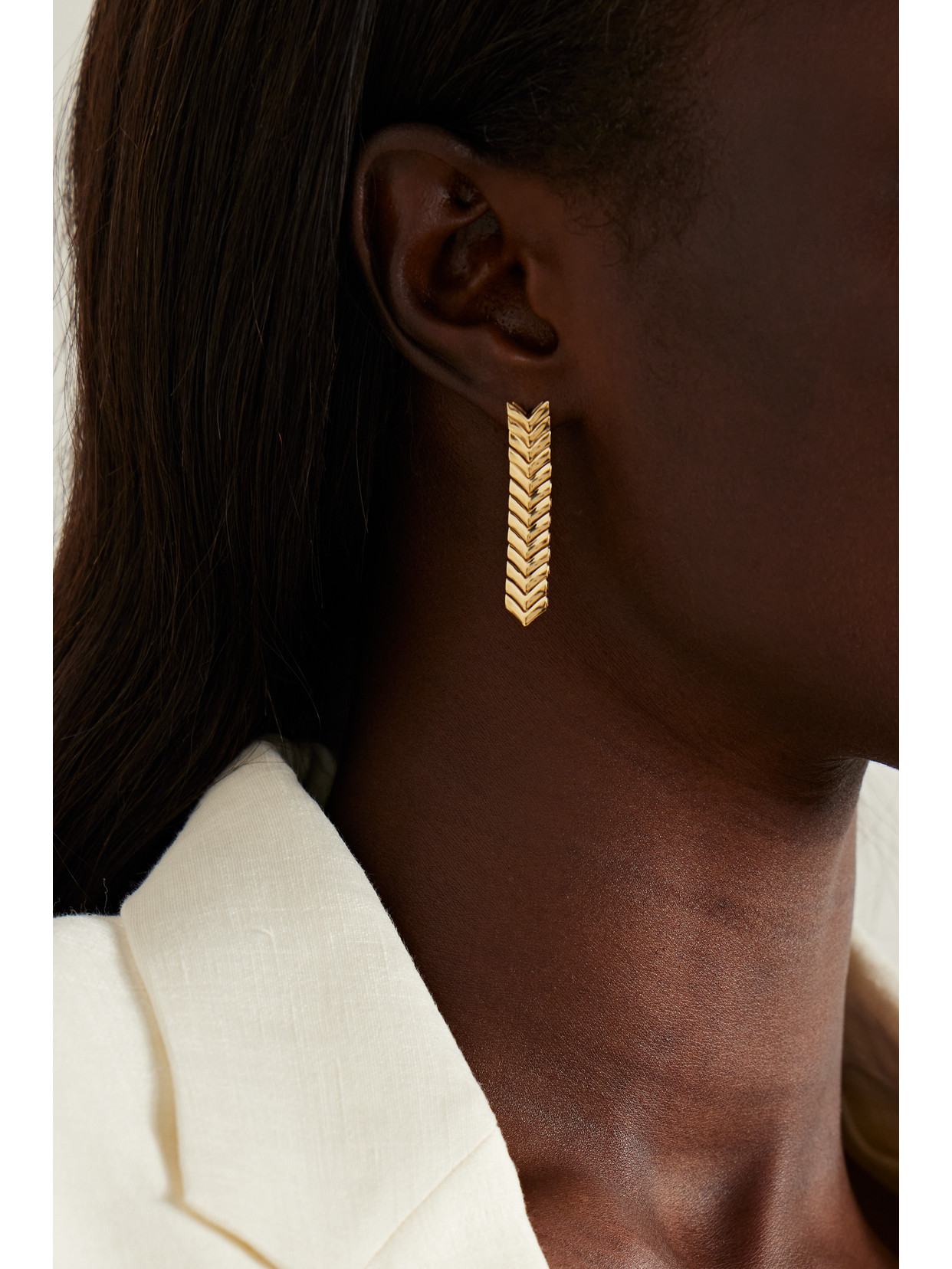 Anita Ko 18k Yellow Gold Zipper Earrings In Gold