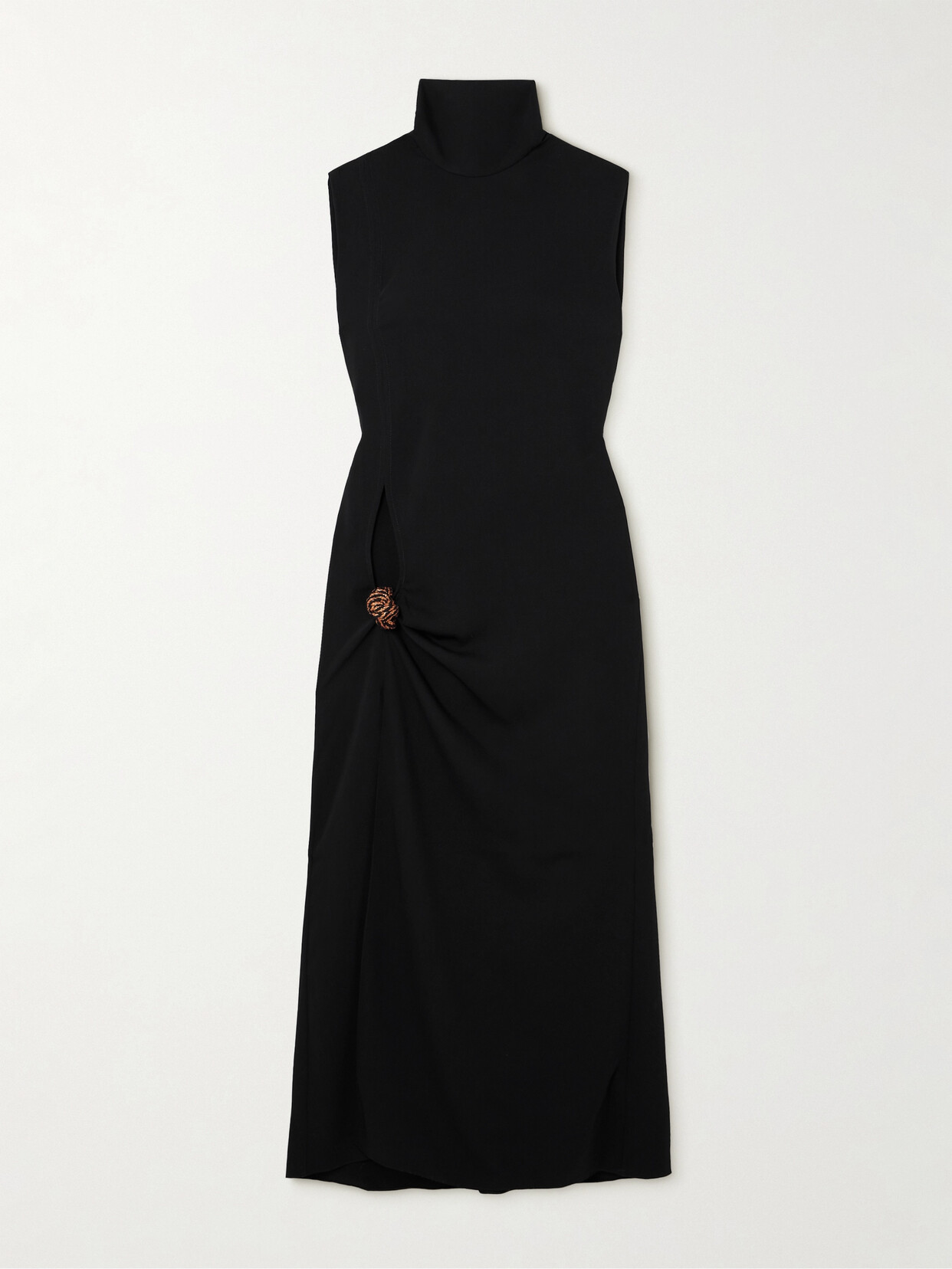 Johanna Ortiz + Net Sustain Feminine Forces Cutout Crepe Midi Dress - Black