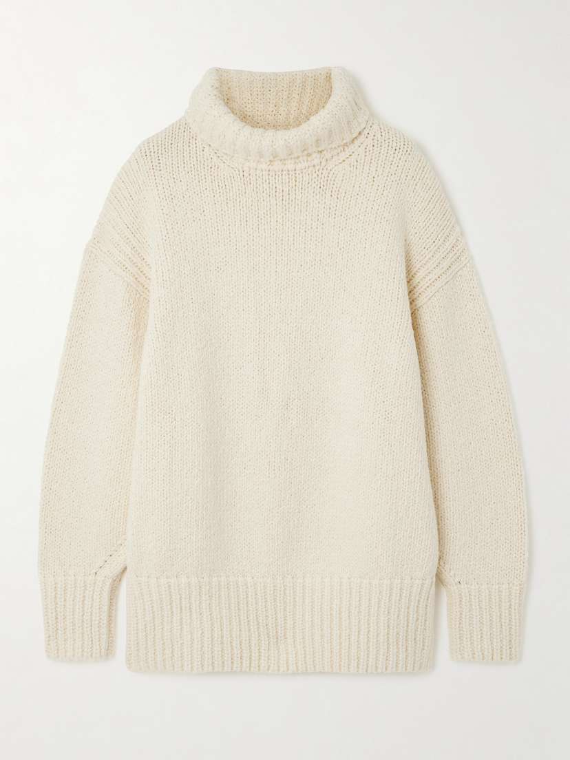 LoveShackFancy Valli Cotton Turtleneck Sweater - x large