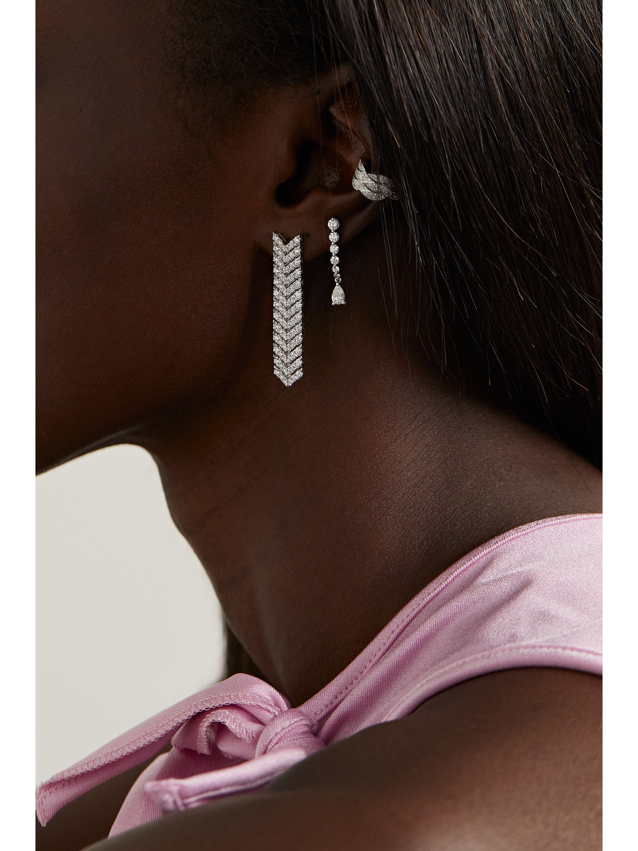 Anita Ko Zipper 18-karat White Gold Diamond Earrings In Gold