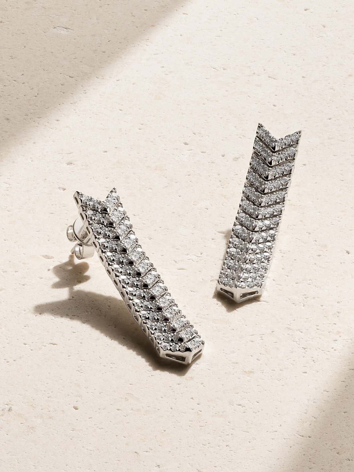 Anita Ko Zipper 18-karat White Gold Diamond Earrings