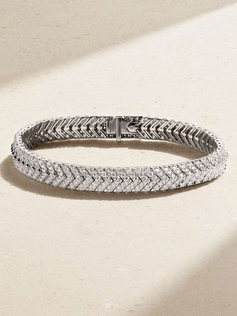 Anita Ko Zipper 18-karat White Gold Diamond Bracelet