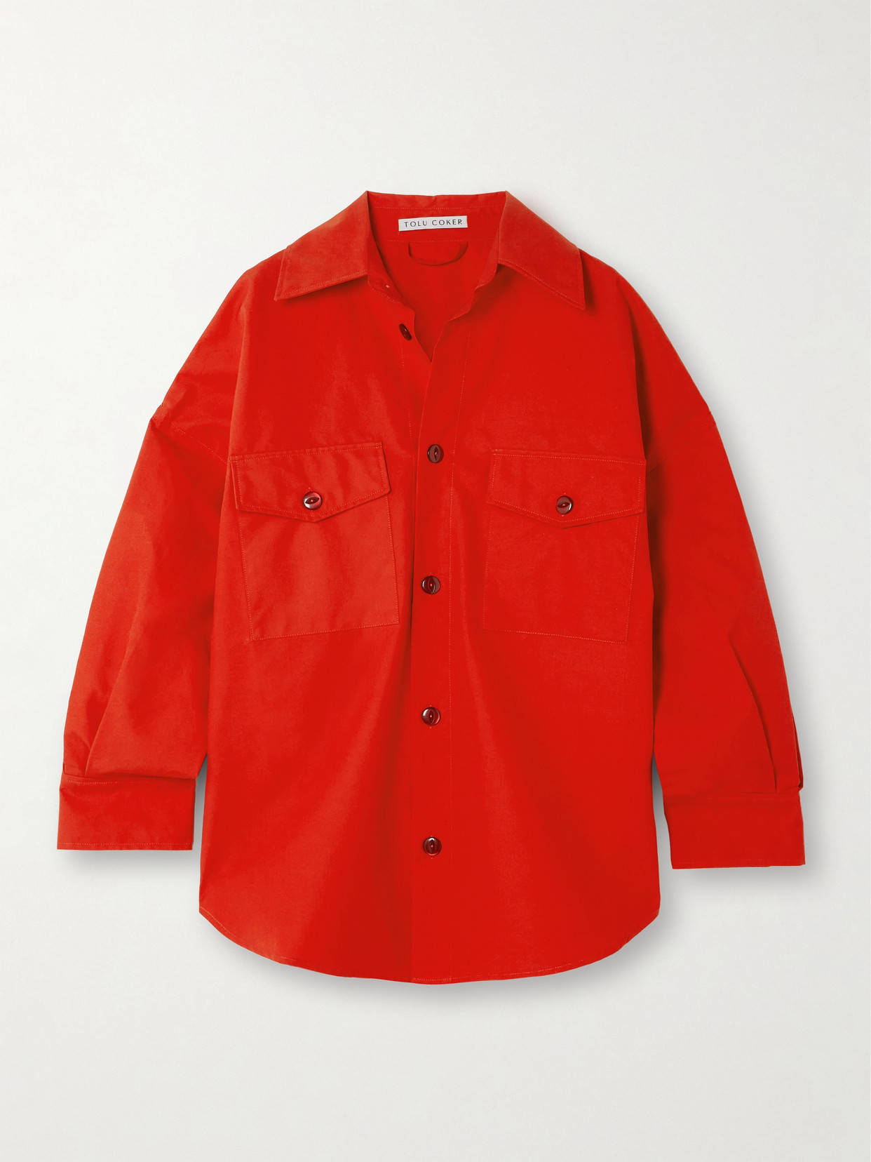 Tolu Coker - Rile Oversized Coated-cotton Shirt - Red