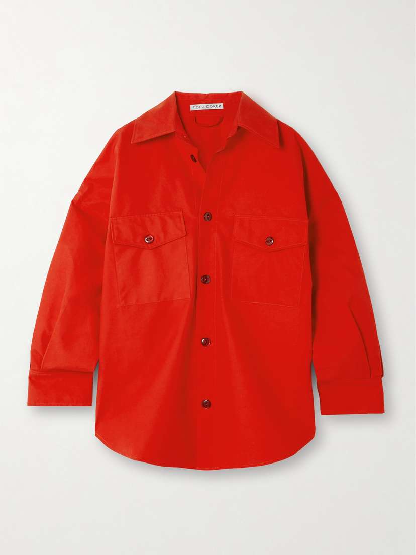 Tolu Coker Rile Oversized Coated-cotton Shirt