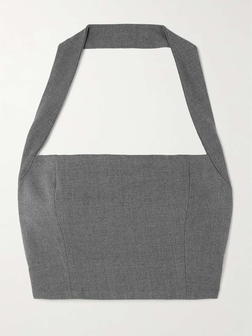 Tolu Coker Woop Cropped Wool Halterneck Top