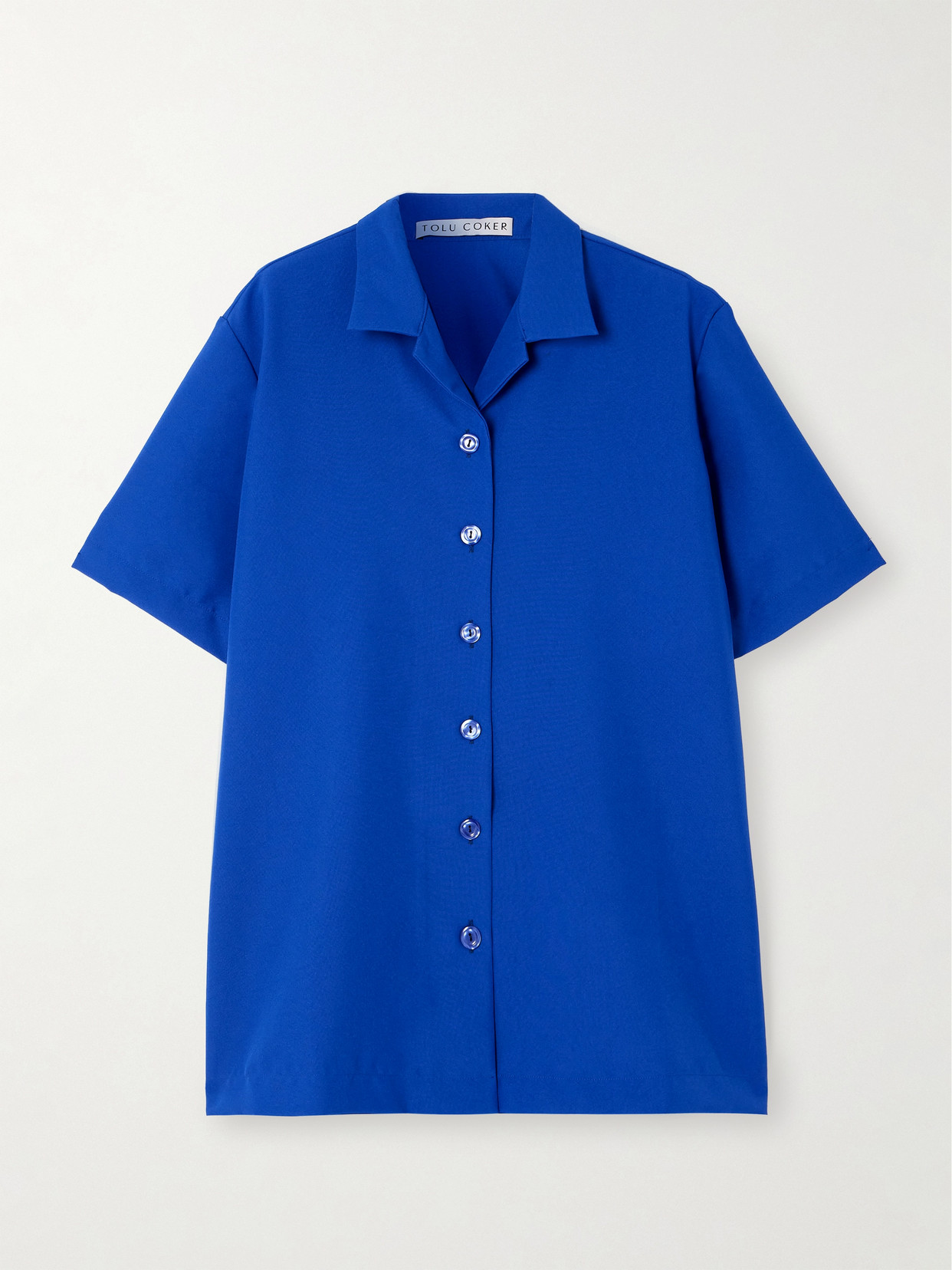 Tolu Coker Oversized Crepe Shirt In Blue