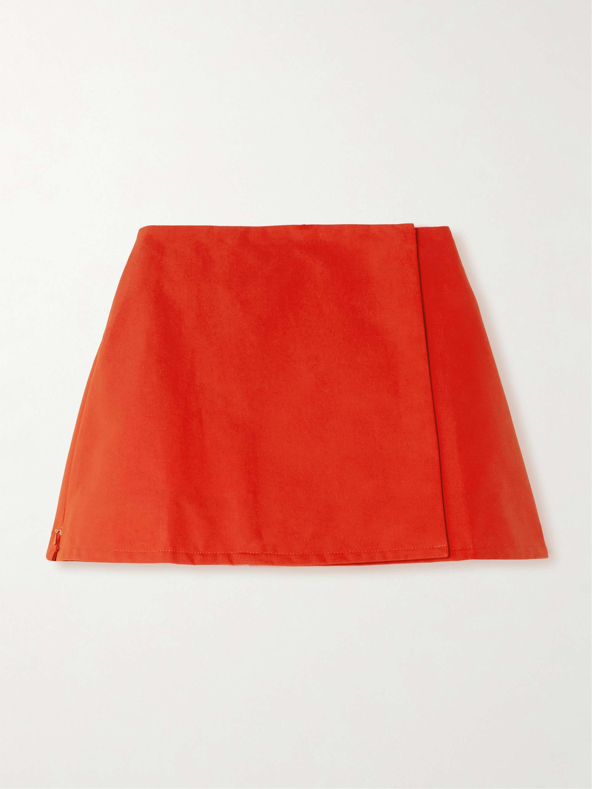 Pleated red wrap skirt hotsell