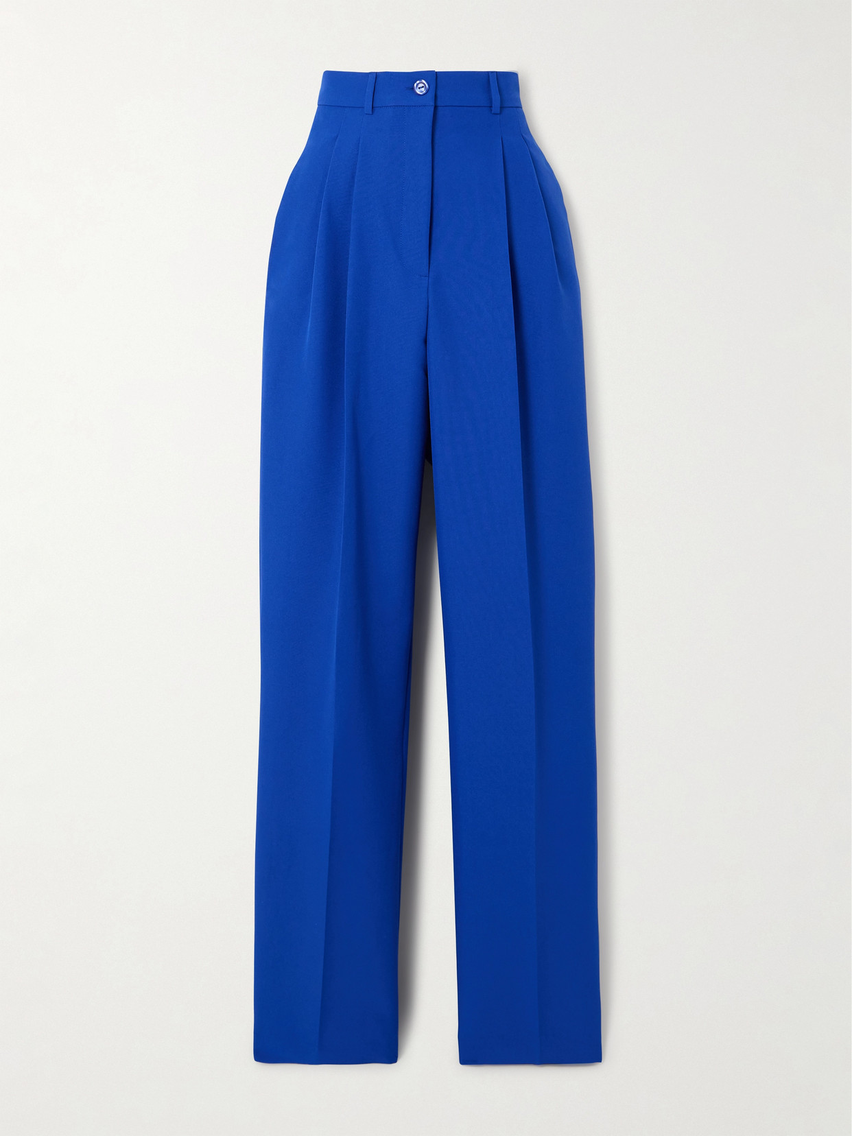 Tolu Coker Pleated Twill Straight-leg Trousers In Blue