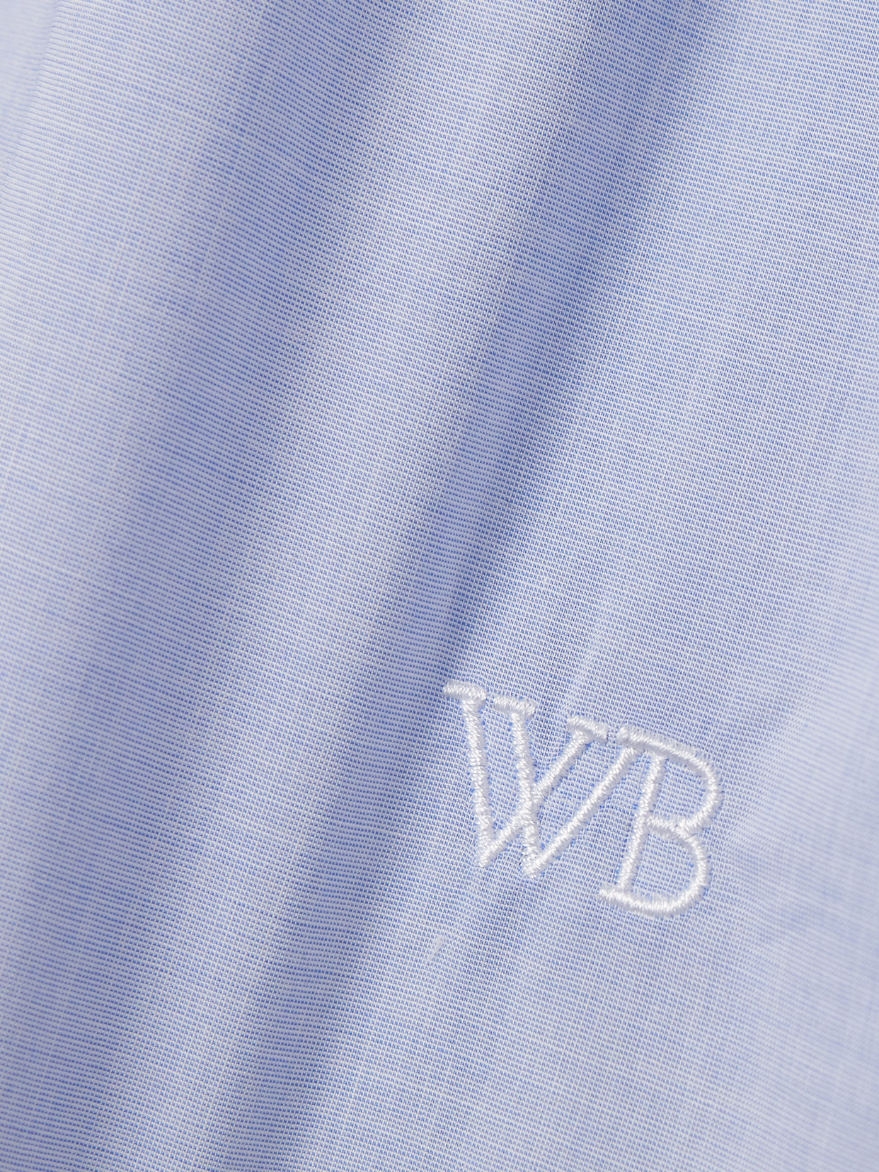 Wales Bonner River Poplin-trimmed Embroidered Cotton-chambray Shirt In Blue