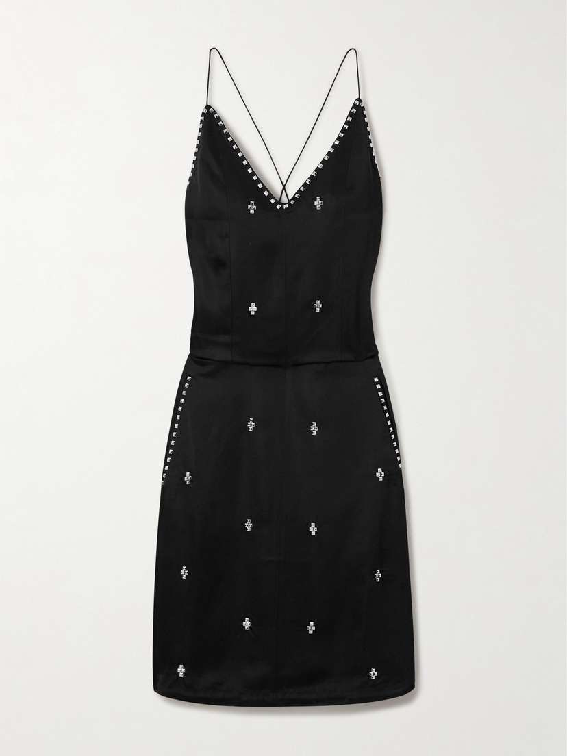 Wales Bonner Honour Studded Satin Mini Dress
