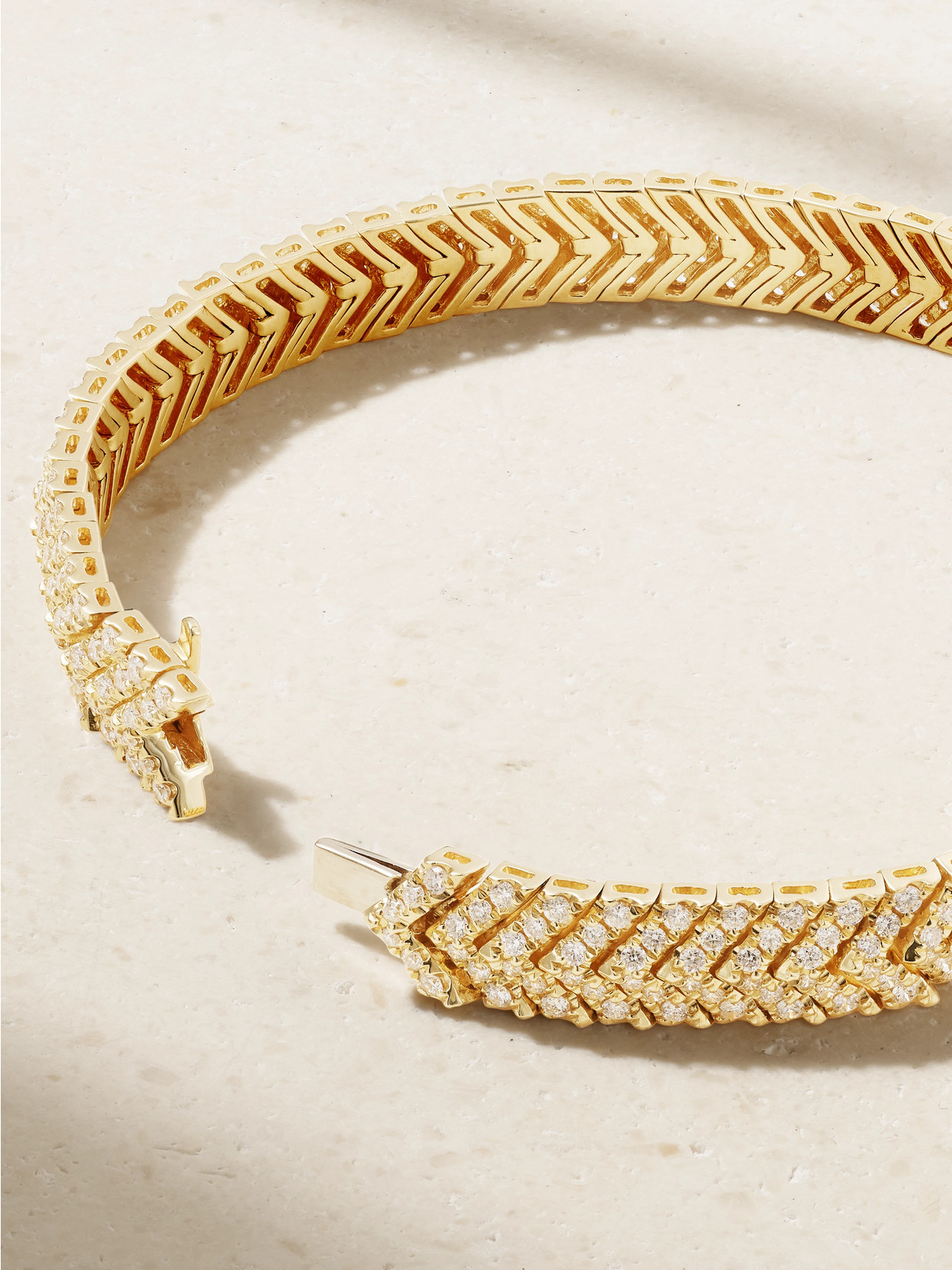 Shop Anita Ko Zipper 18-karat Gold Diamond Bracelet