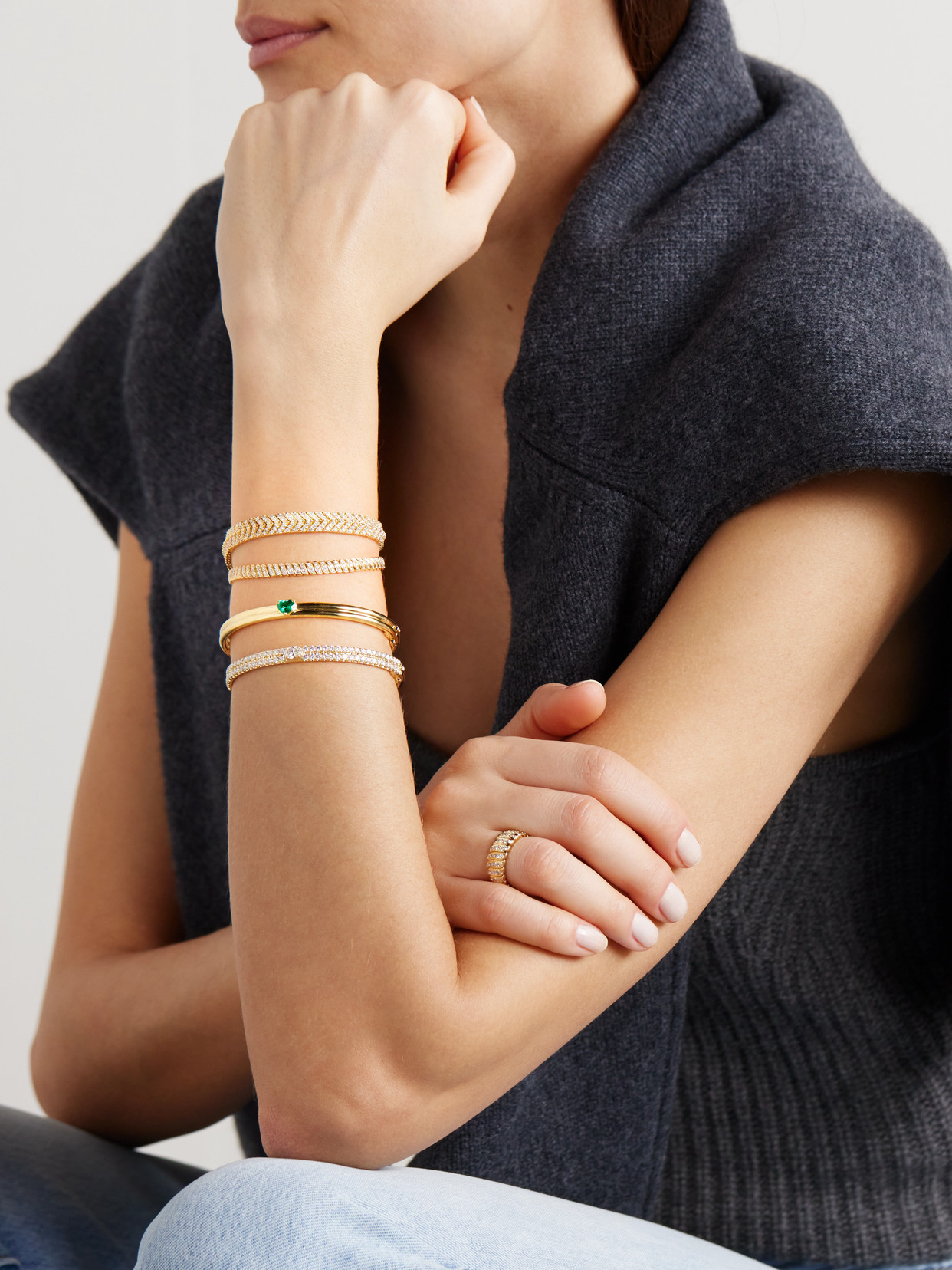 Anita Ko Zipper 18-karat Gold Diamond Bracelet In Gold