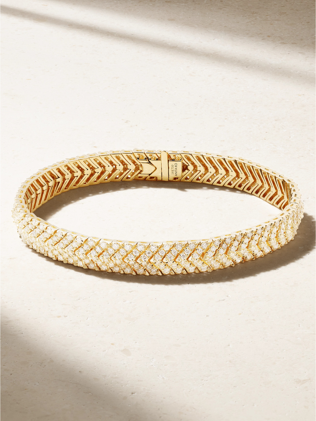 Anita Ko Zipper 18-karat Gold Diamond Bracelet