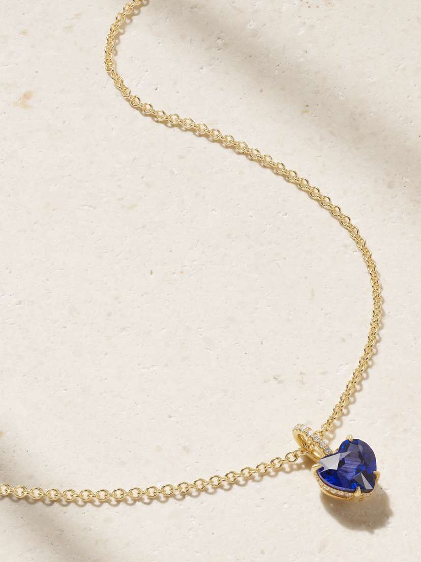 Anita Ko 18-karat Gold, Diamond And Sapphire Necklace
