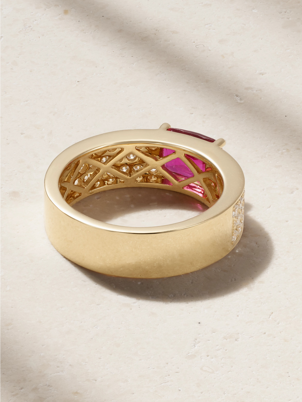 Anita Ko 18-karat Gold, Ruby And Diamond Ring In Red