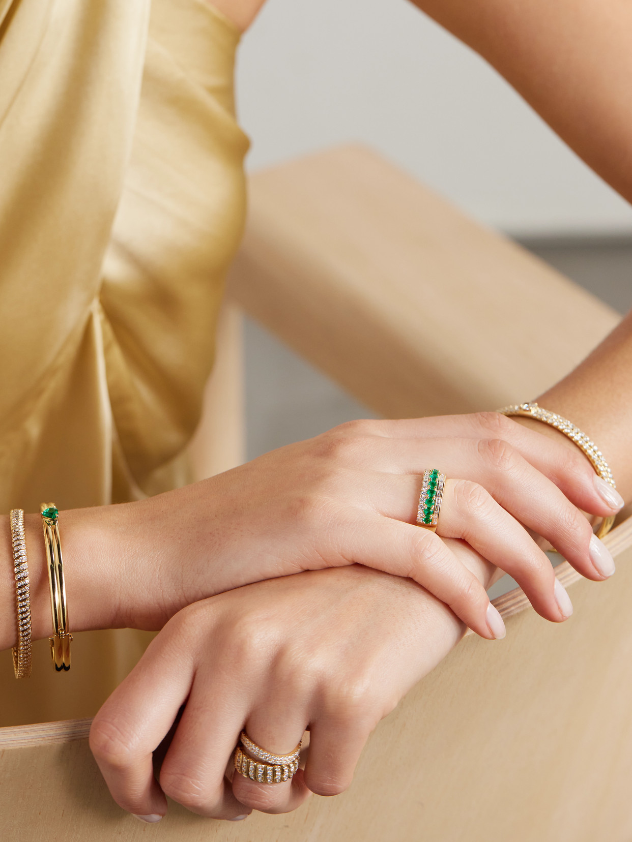 Anita Ko 18-karat Gold, Emerald And Diamond Ring In Green