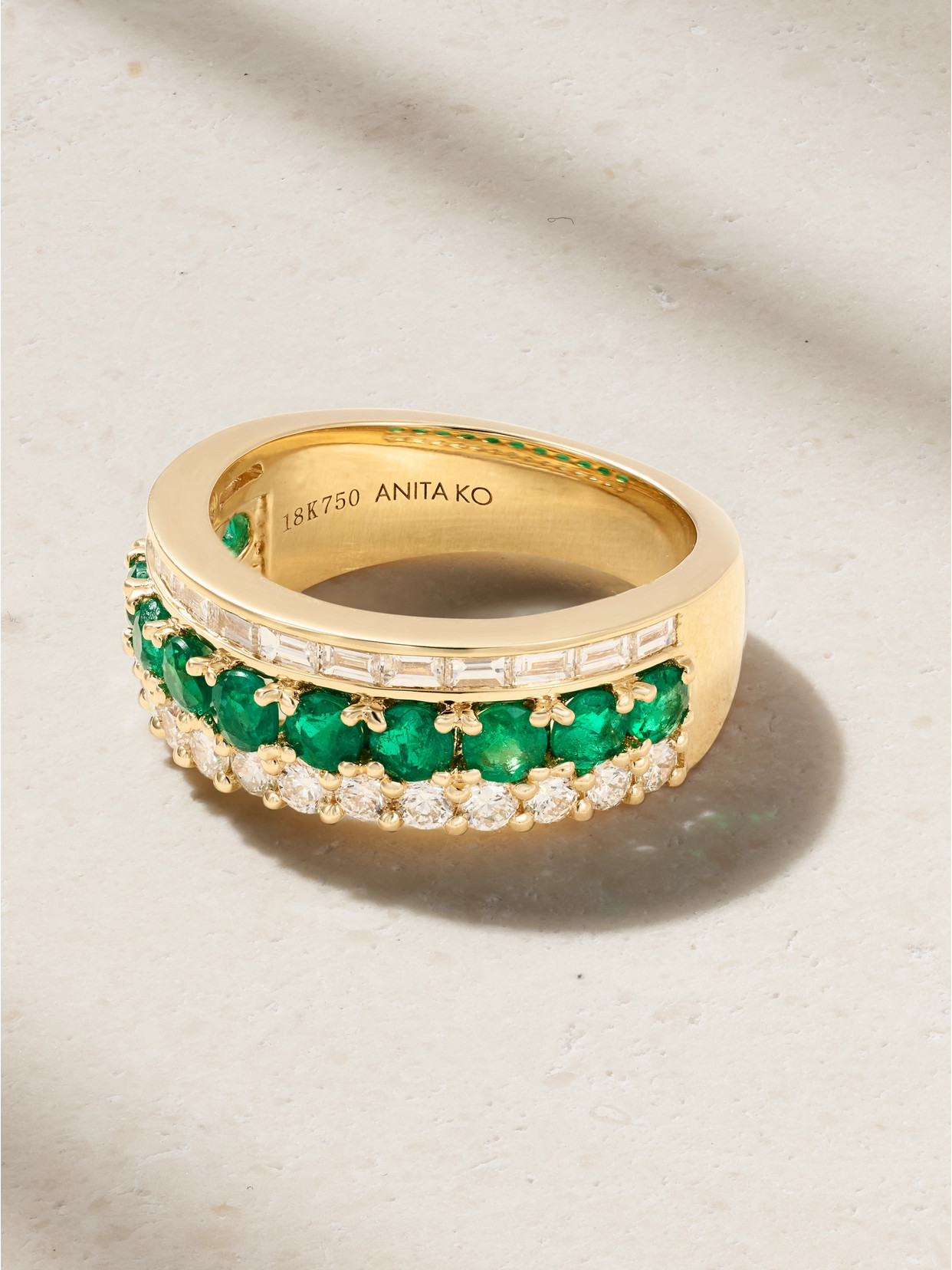 Anita Ko 18-karat Gold, Emerald And Diamond Ring In Green