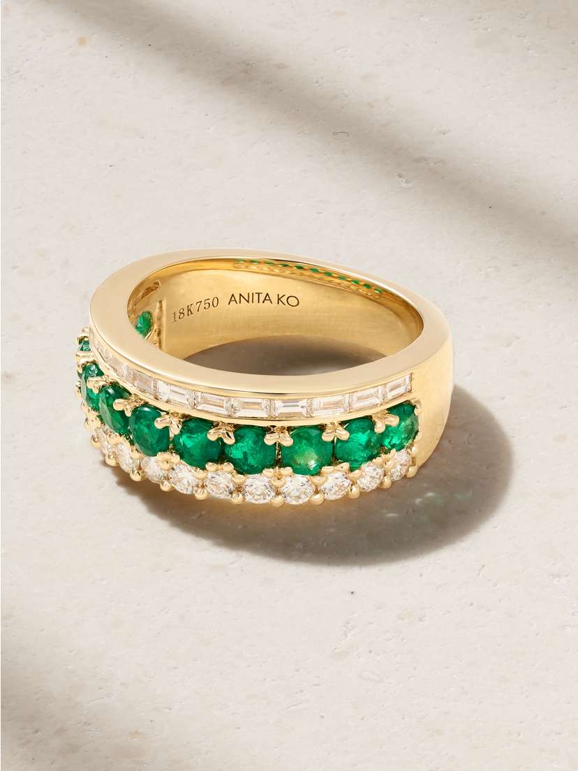 Anita Ko 18-karat Gold, Emerald And Diamond Ring