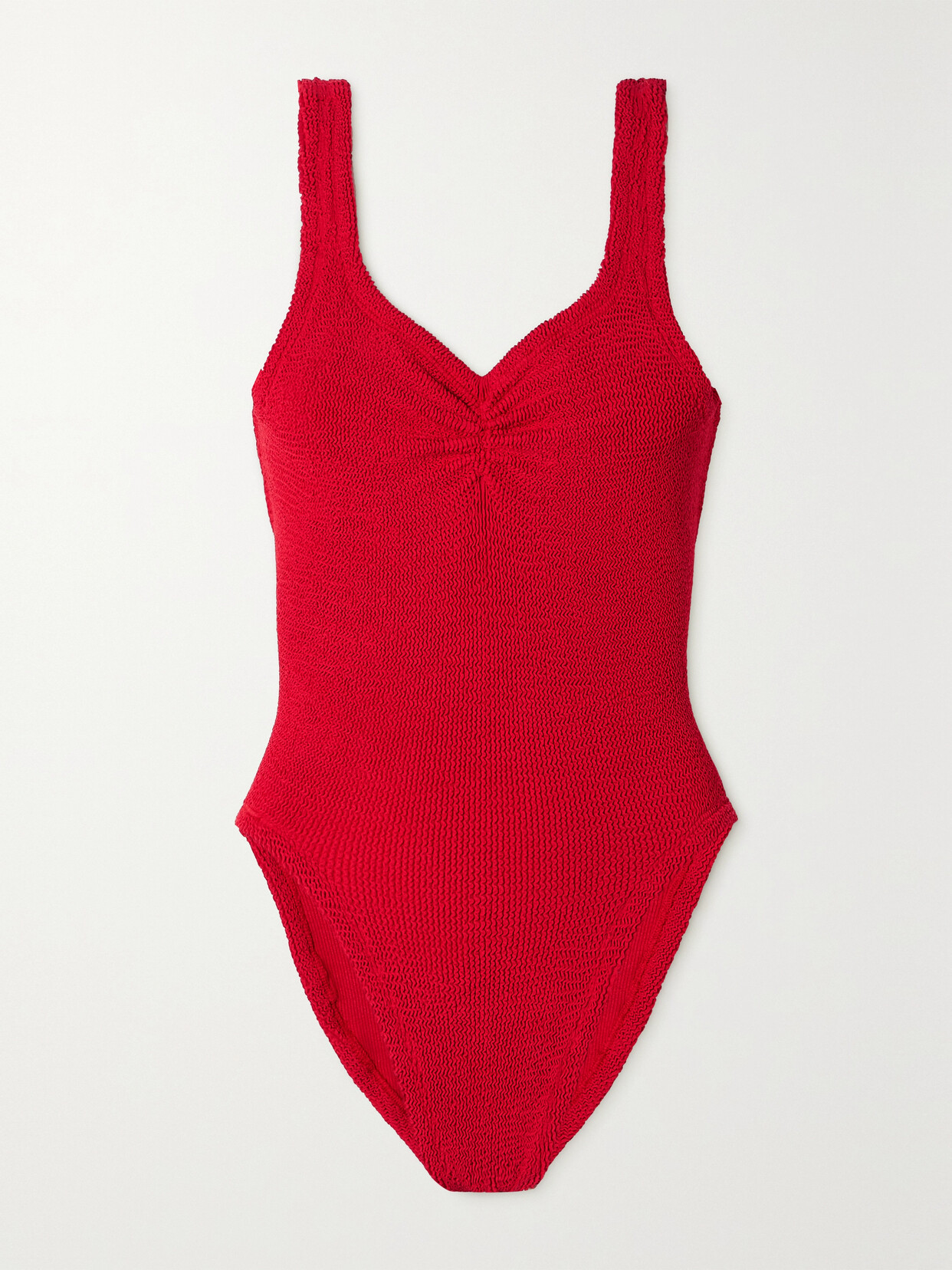 Hunza G Tonya Seersucker Swimsuit In Red