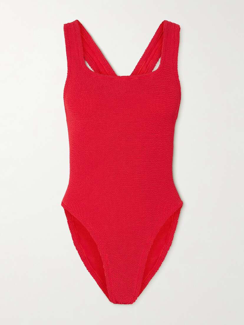 Hunza G Maya Cutout Seersucker Swimsuit