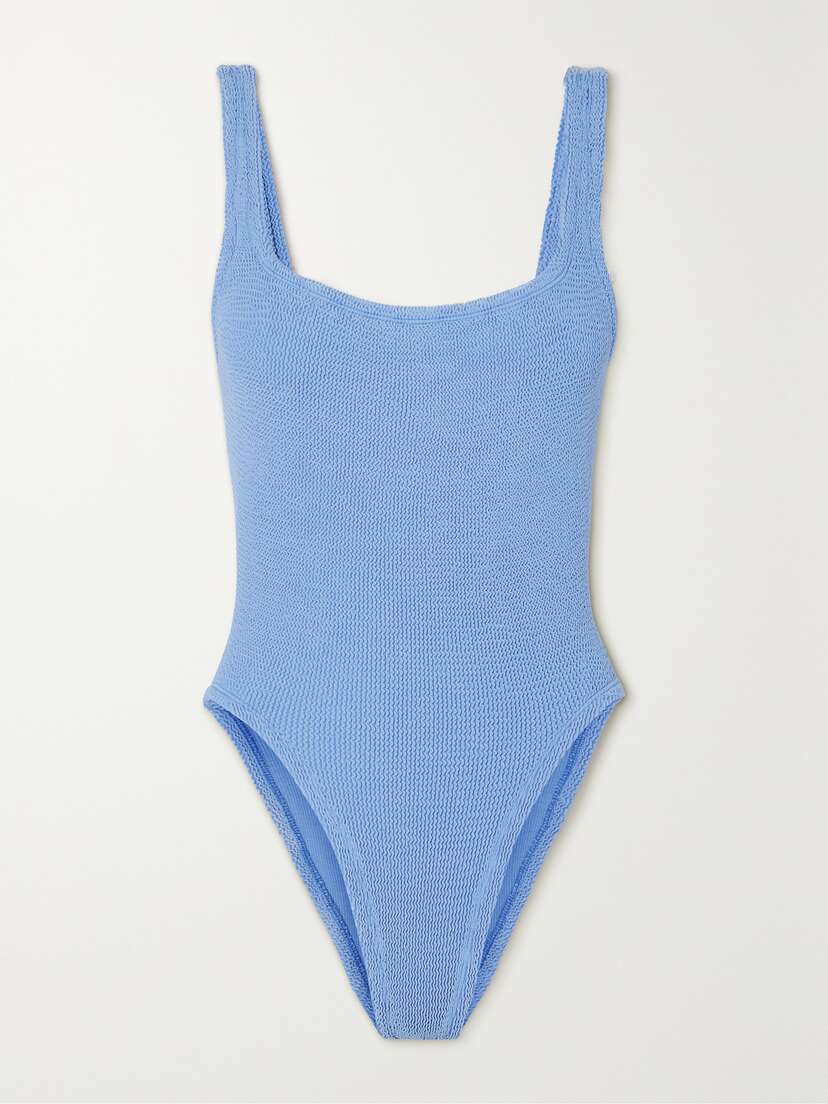 Hunza G Square Neck Seersucker Swimsuit