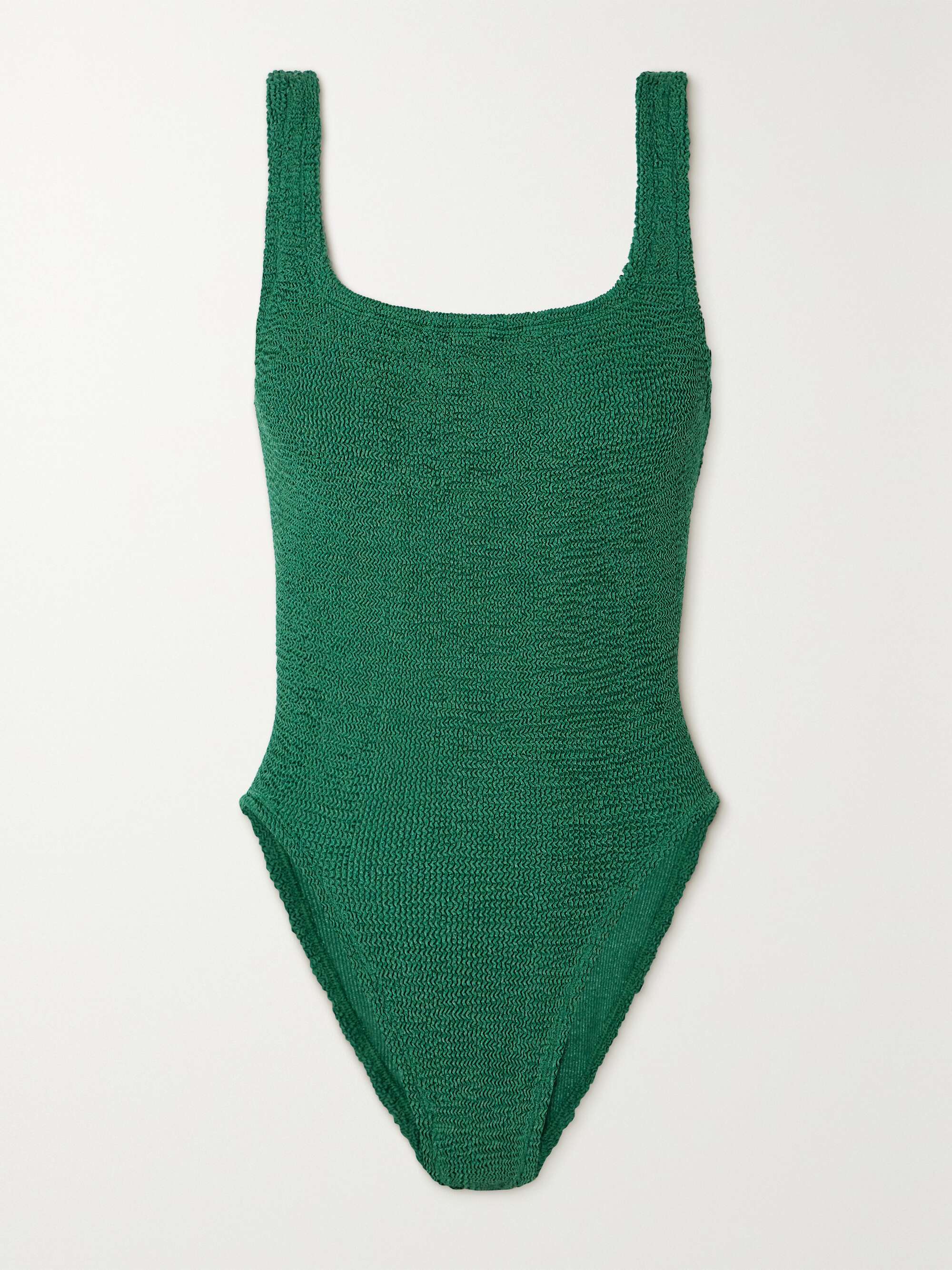 HUNZA G Seersucker metallic swimsuit | NET-A-PORTER