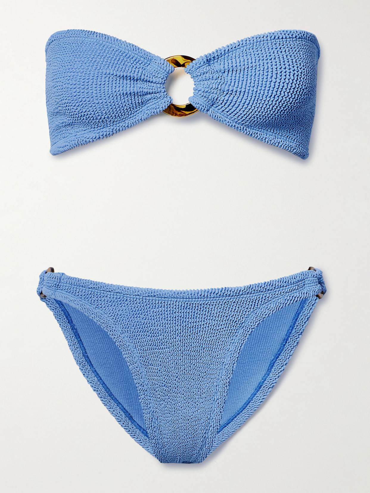 Hunza G - Gloria Seersucker Bandeau Bikini - Blue
