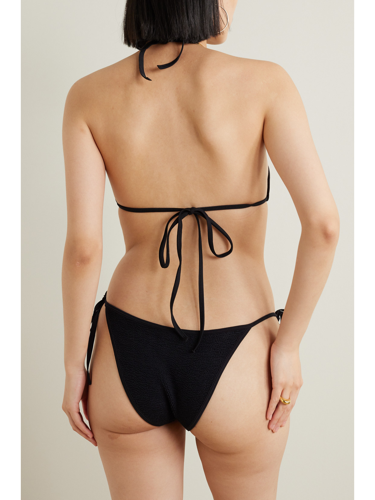Hunza G Gina Triangle Bikini Set In Black In Black