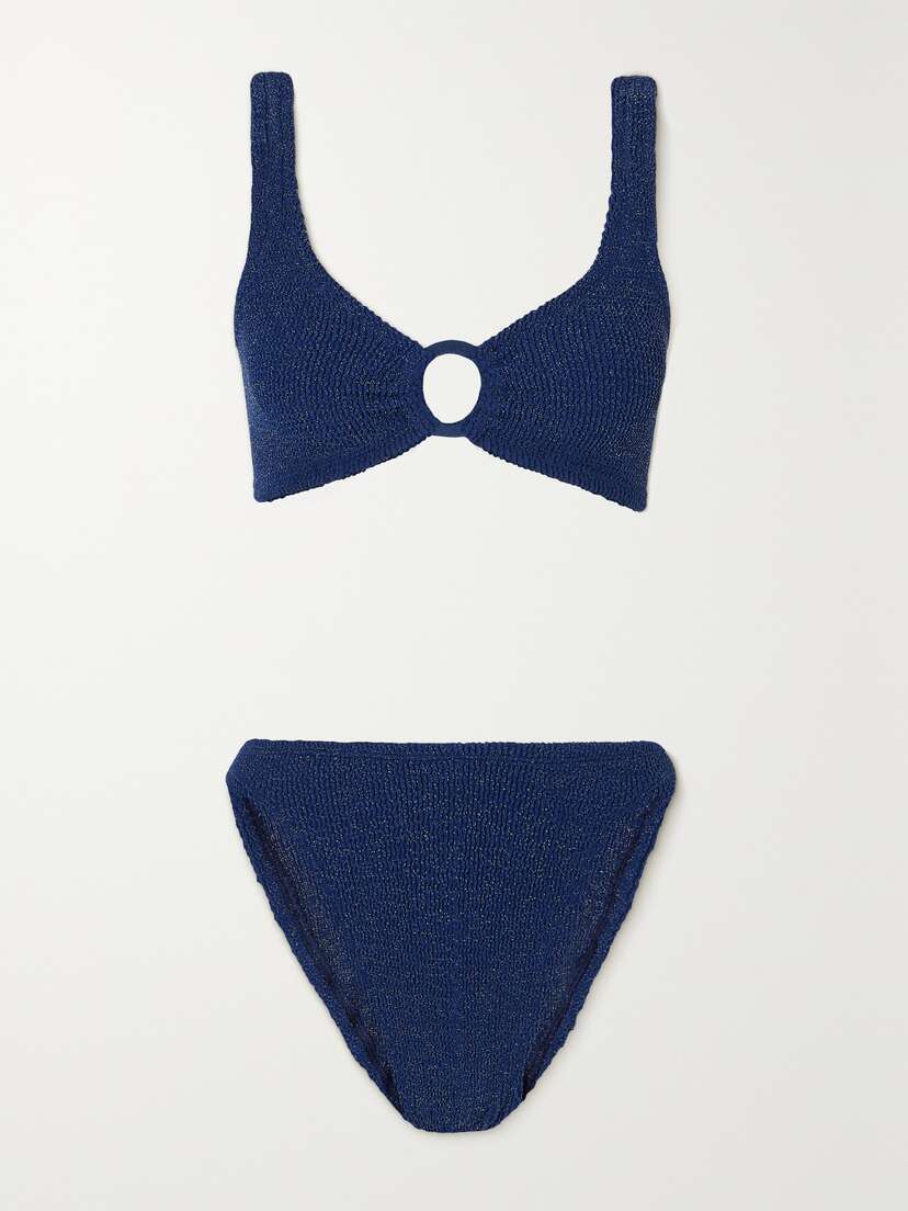 Hunza G Iman Metallic Seersucker Bikini