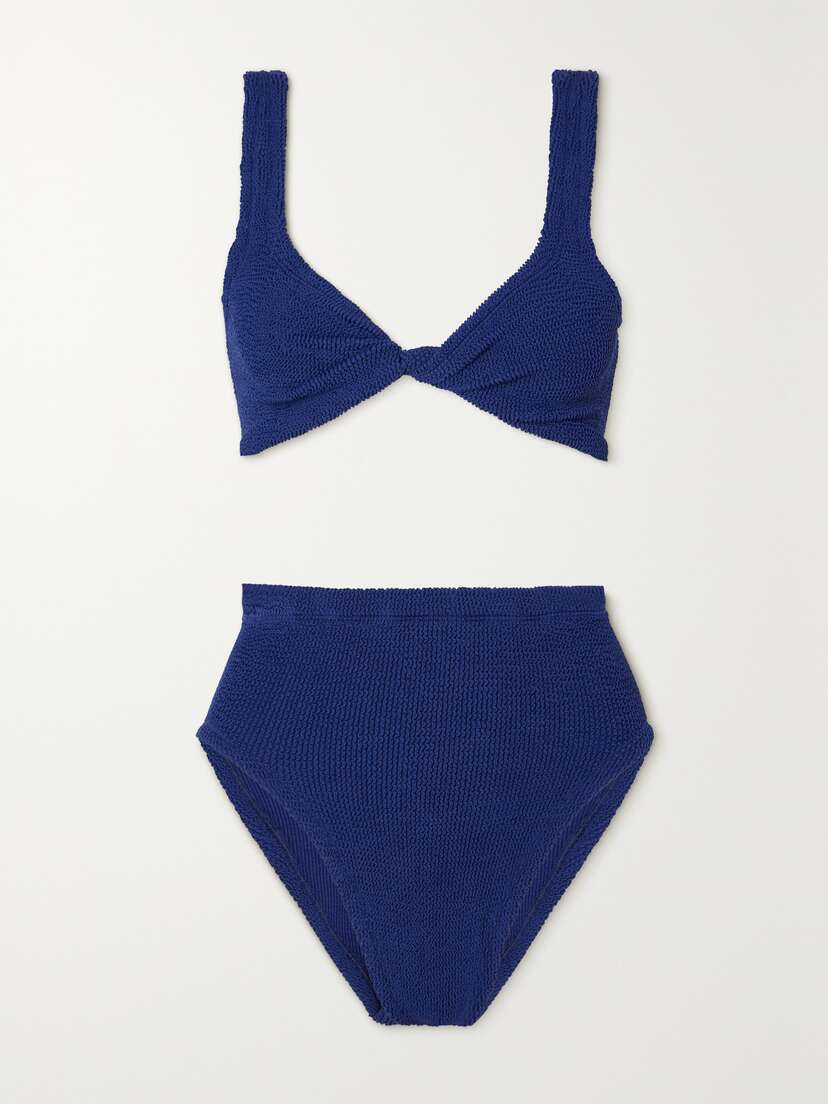 Hunza G Jamie Twist-front Seersucker Bikini