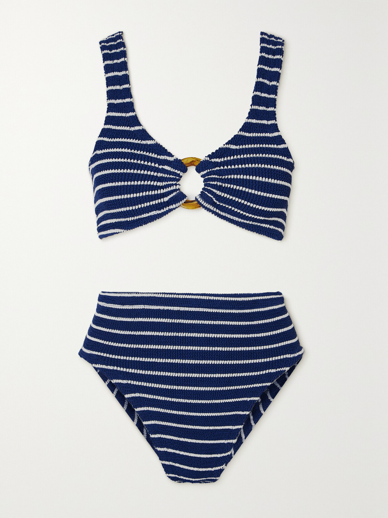 Hunza G - Nadine Striped Seersucker Bikini - Blue