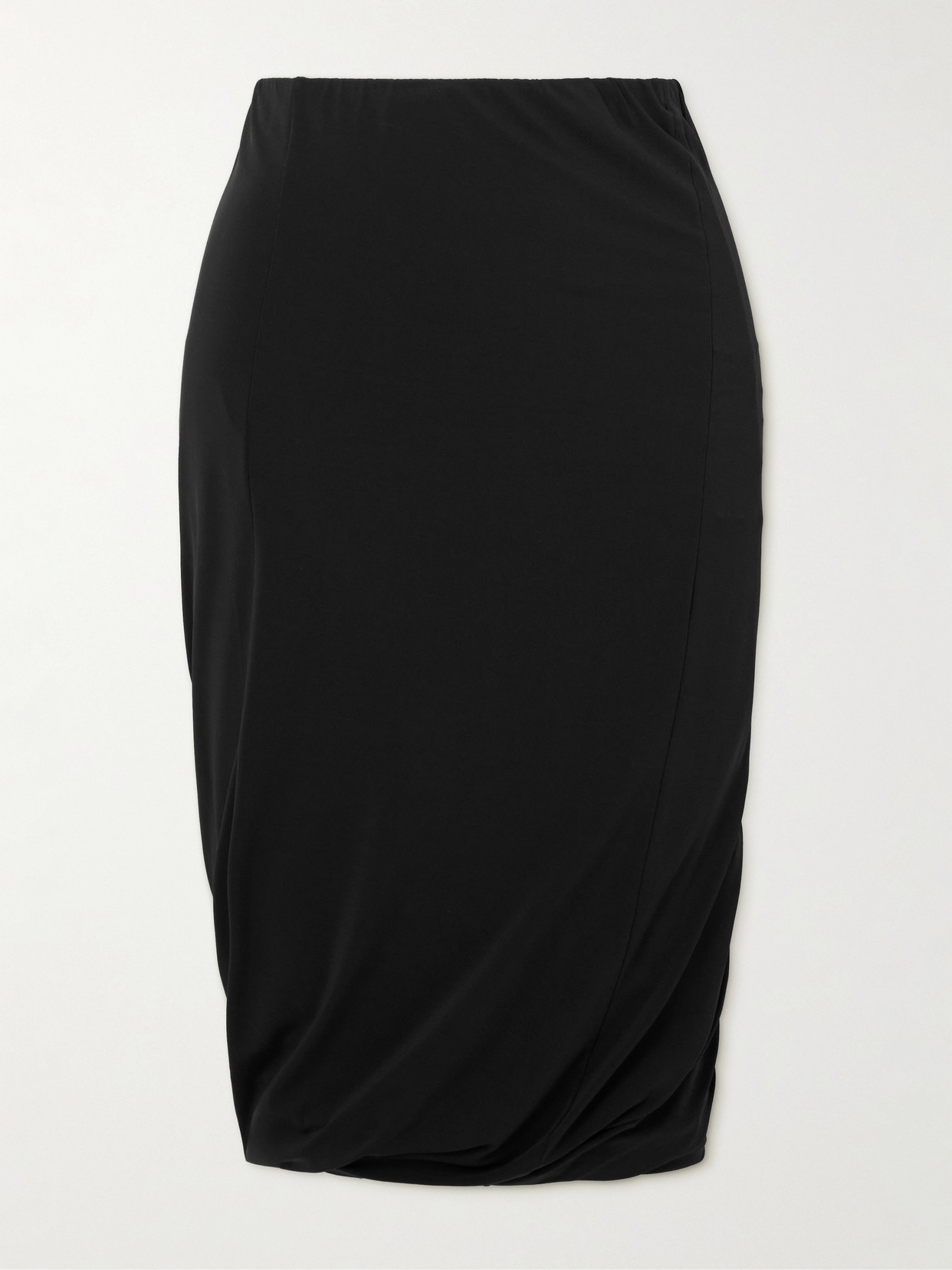 Jil Sander Gathered Stretch-jersey Midi Skirt - Black