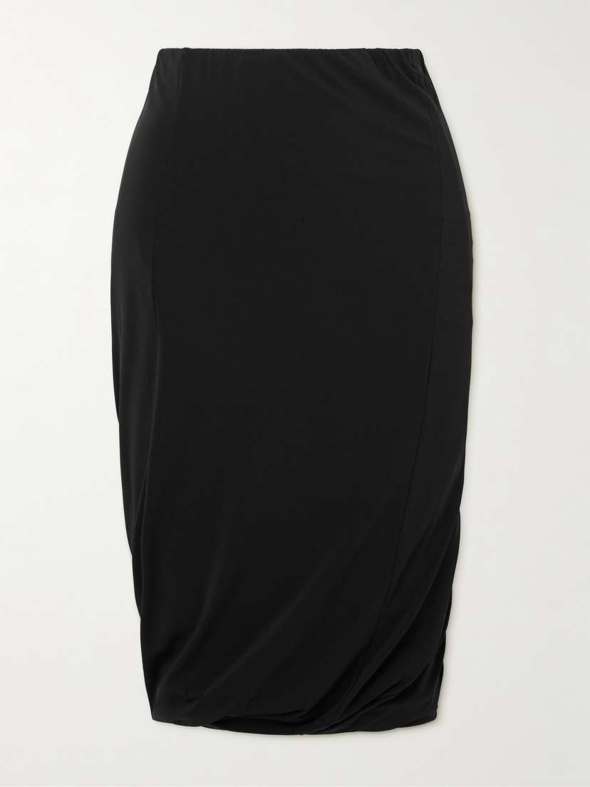 Jil Sander Gathered Stretch-jersey Midi Skirt
